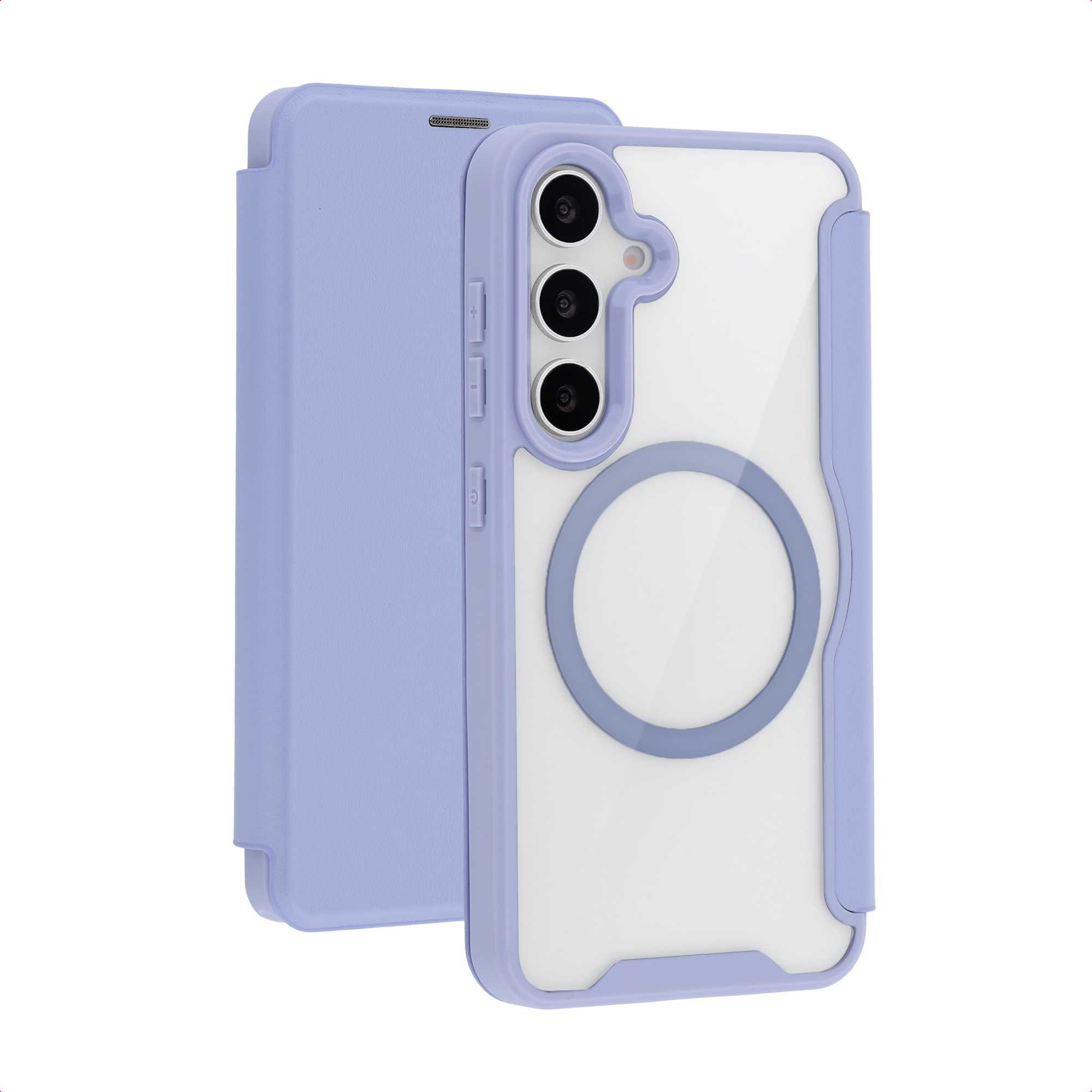imoshion Transparente Bookcase mit MagSafe für das Samsung Galaxy S25 / S24 - Lila