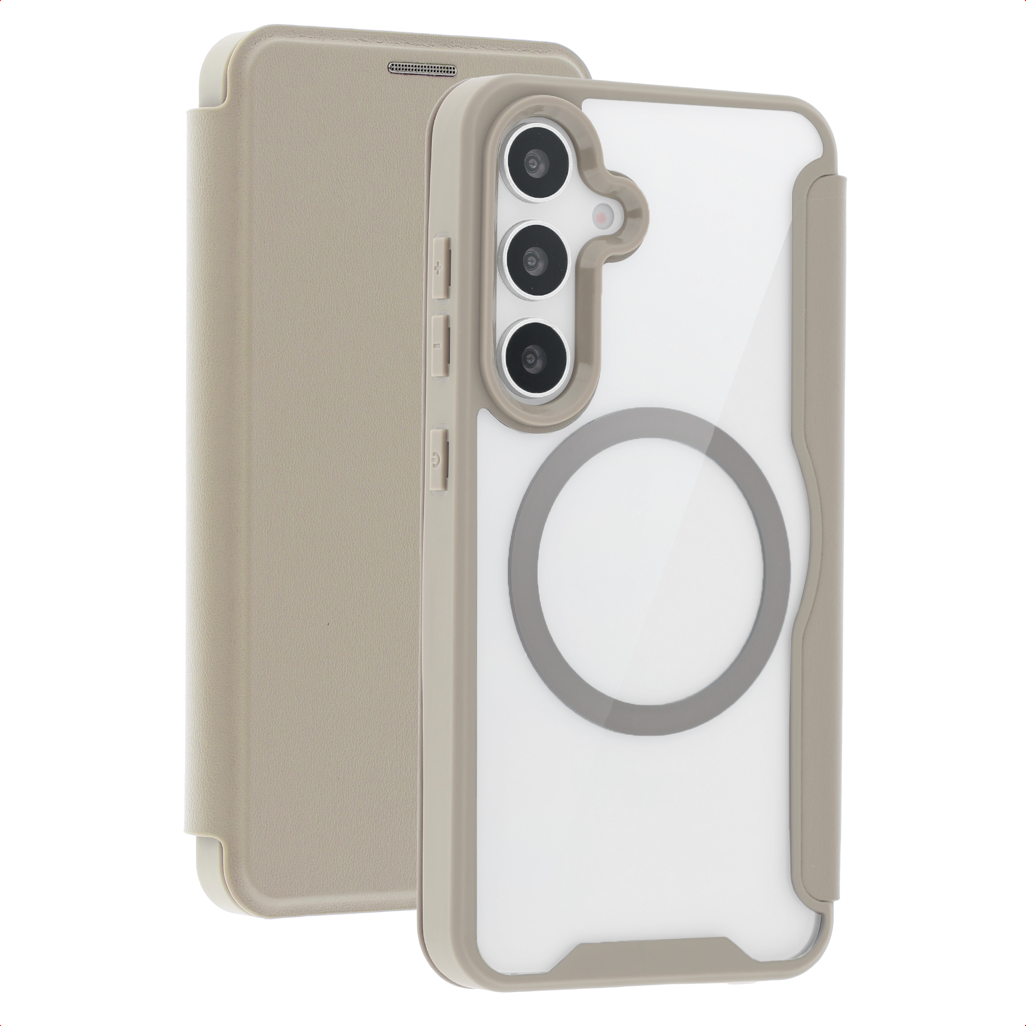 imoshion Transparente Bookcase mit MagSafe für das Samsung Galaxy S25 / S24 - Beige