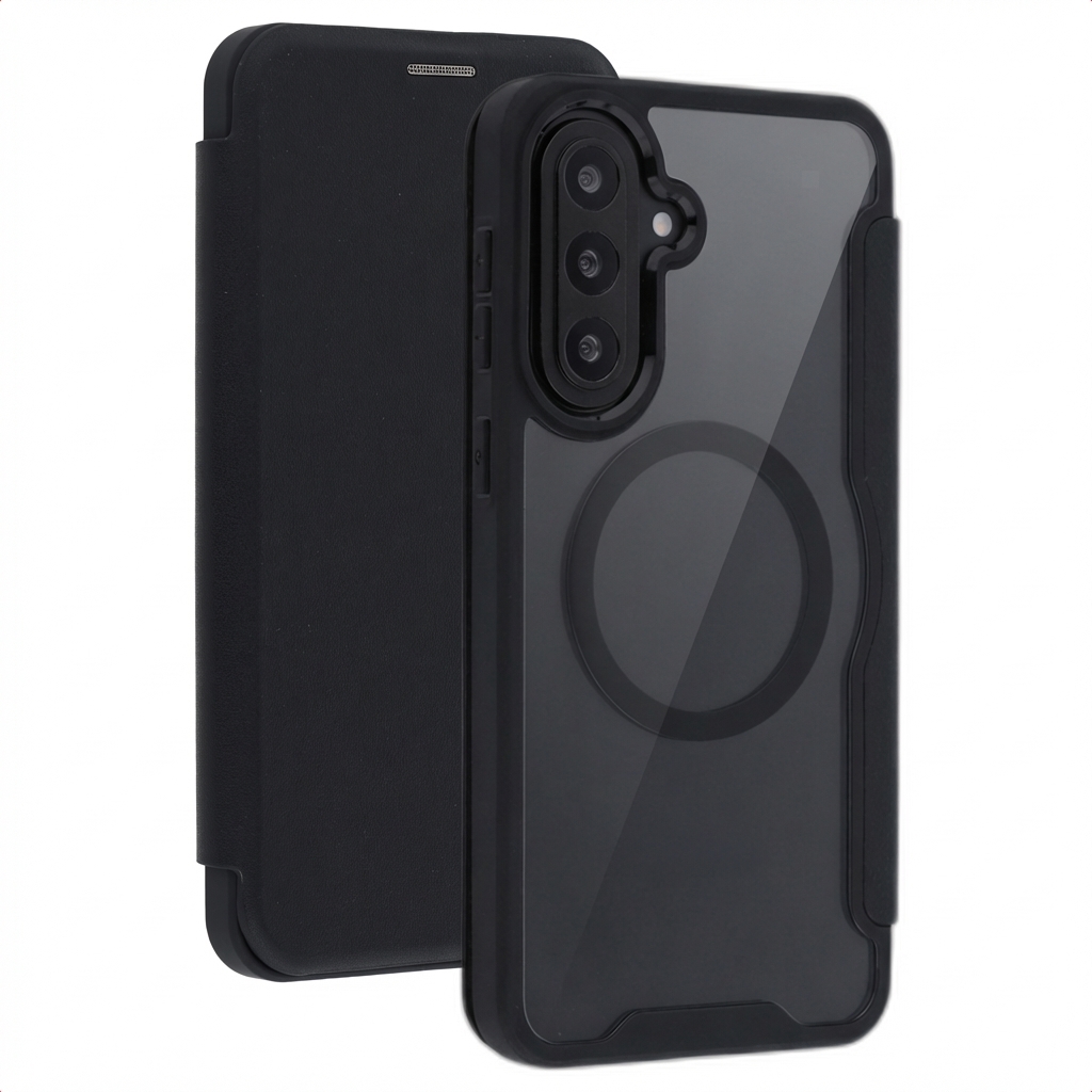 imoshion Transparente Bookcase mit MagSafe für das Samsung Galaxy A57 (5G) - Schwarz