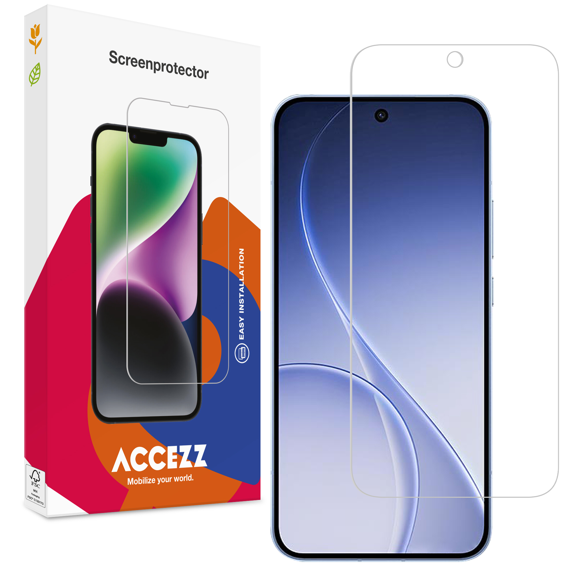 Accezz Screen Protector aus gehärtetem Glas für das Oppo Reno15 F (5G)