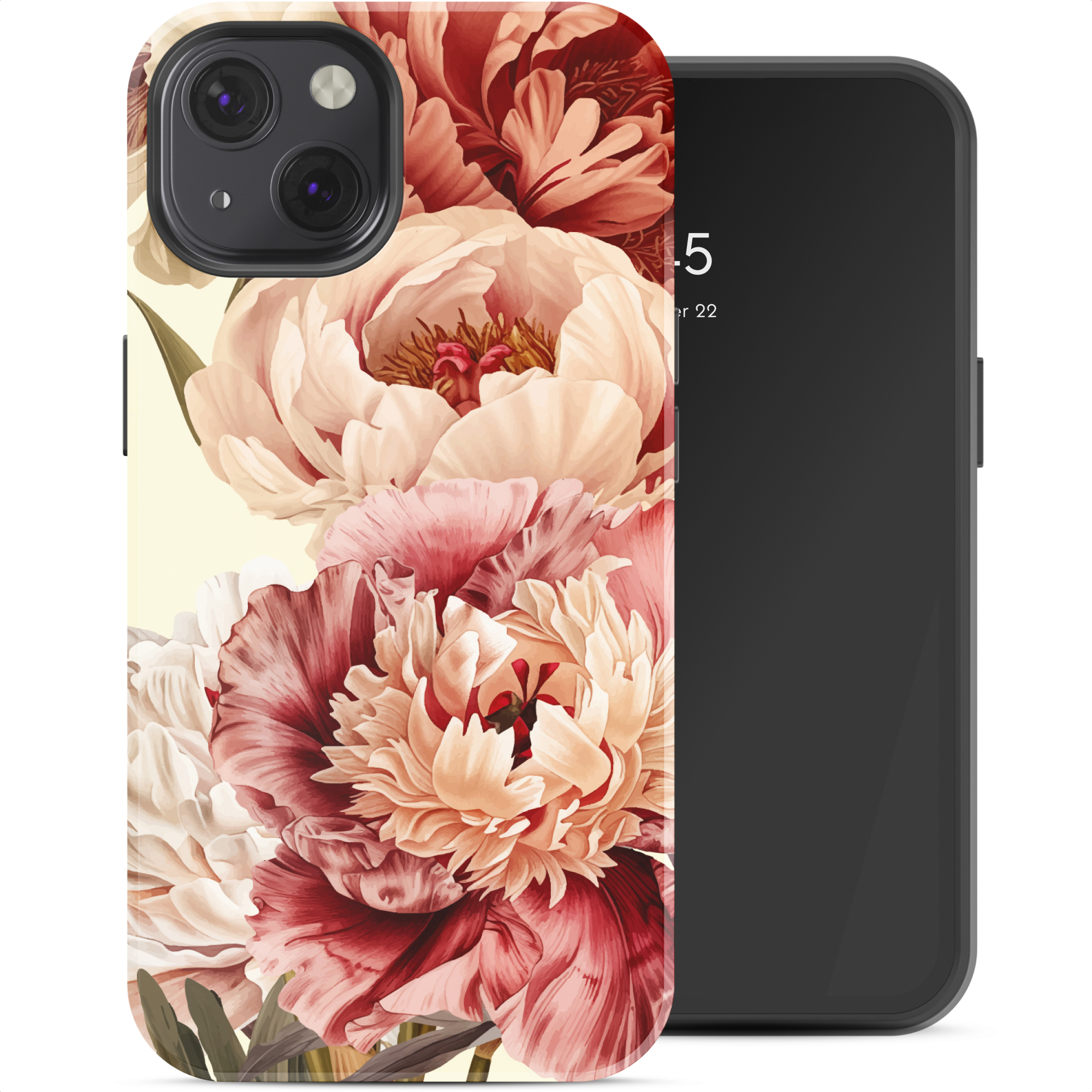 Selencia Vivid Back Cover für das Apple iPhone 13 - Vintage Peony