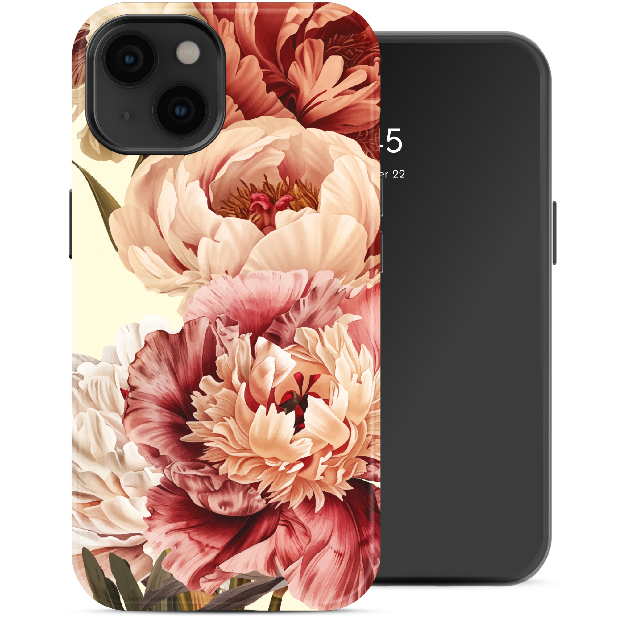 Selencia Vivid Back Cover für das Apple iPhone 14 - Vintage Peony