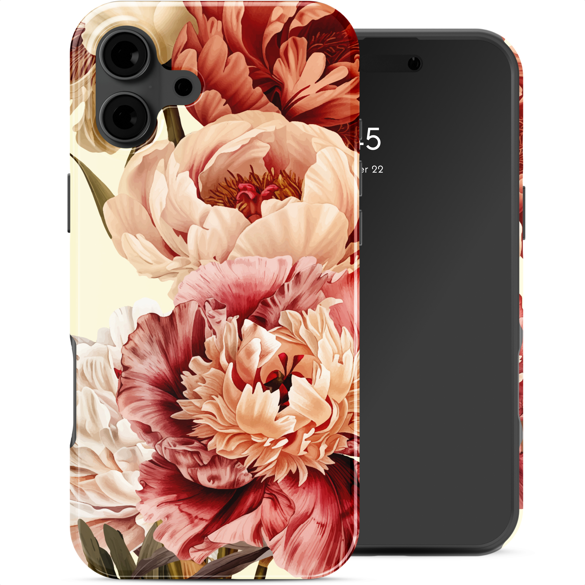 Selencia Vivid Back Cover für das Apple iPhone 16 - Vintage Peony