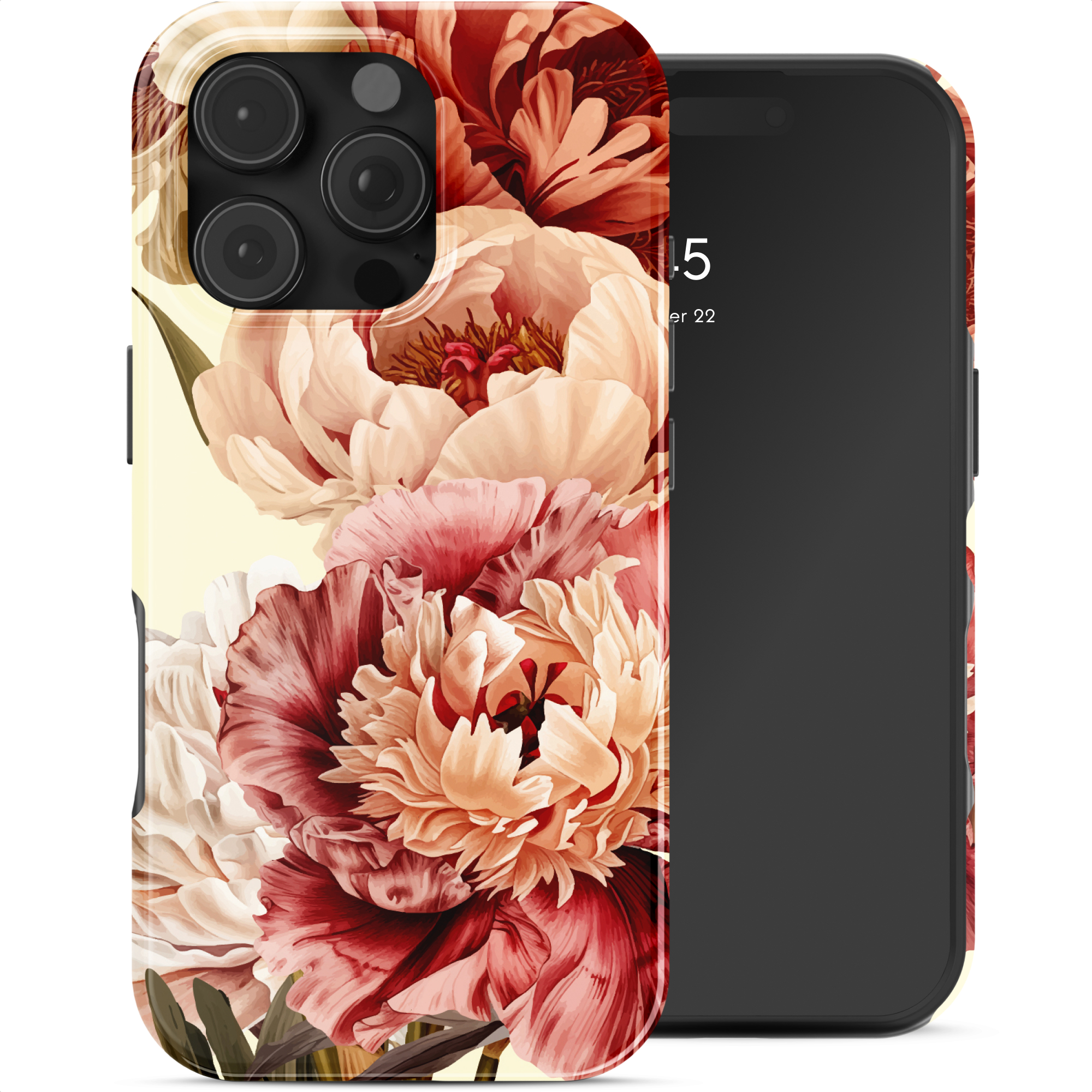 Selencia Vivid Back Cover für das Apple iPhone 16 Pro Max - Vintage Peony
