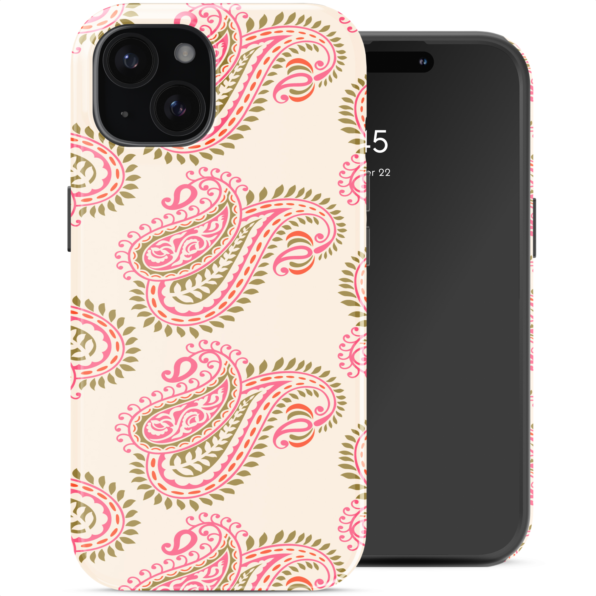 Selencia Vivid Rückabdeckung mit MagSafe für das Apple iPhone 15 - Paisley Blush