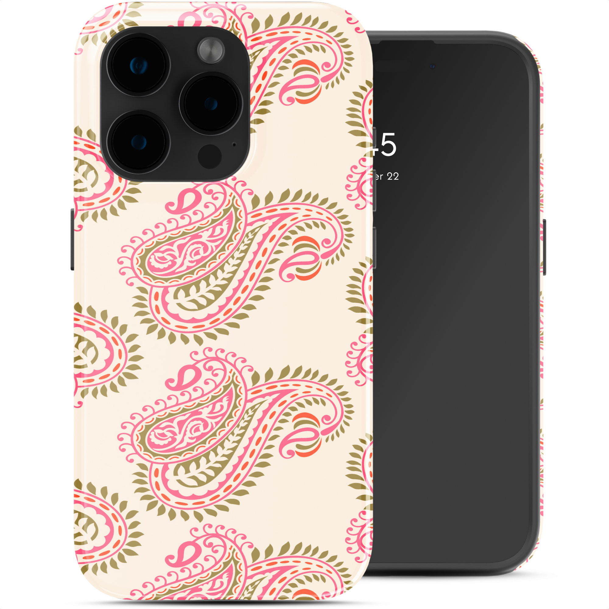 Selencia Vivid Back Cover für das Apple iPhone 15 Pro - Paisley Blush