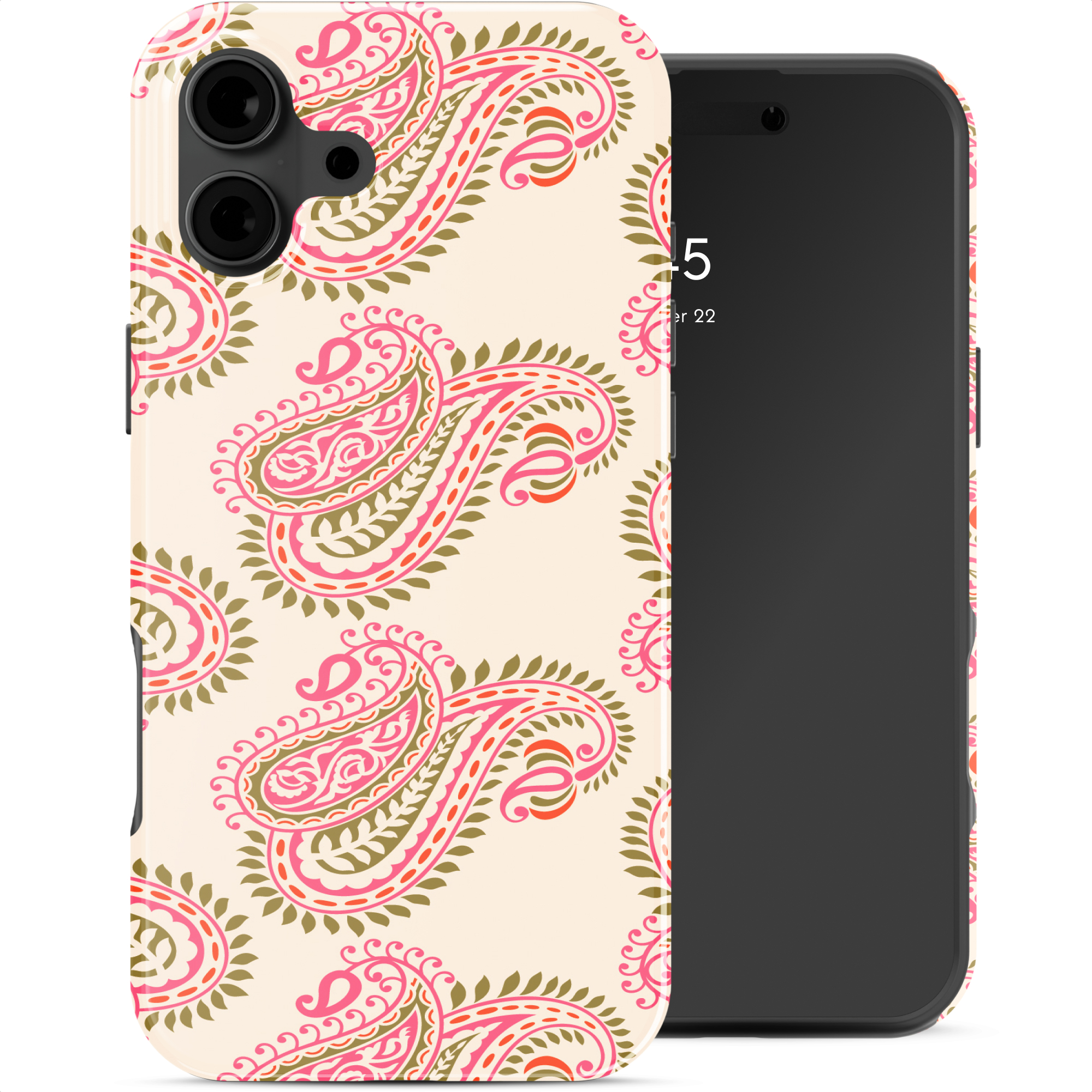 Selencia Vivid Back Cover für das Apple iPhone 16 - Paisley Blush