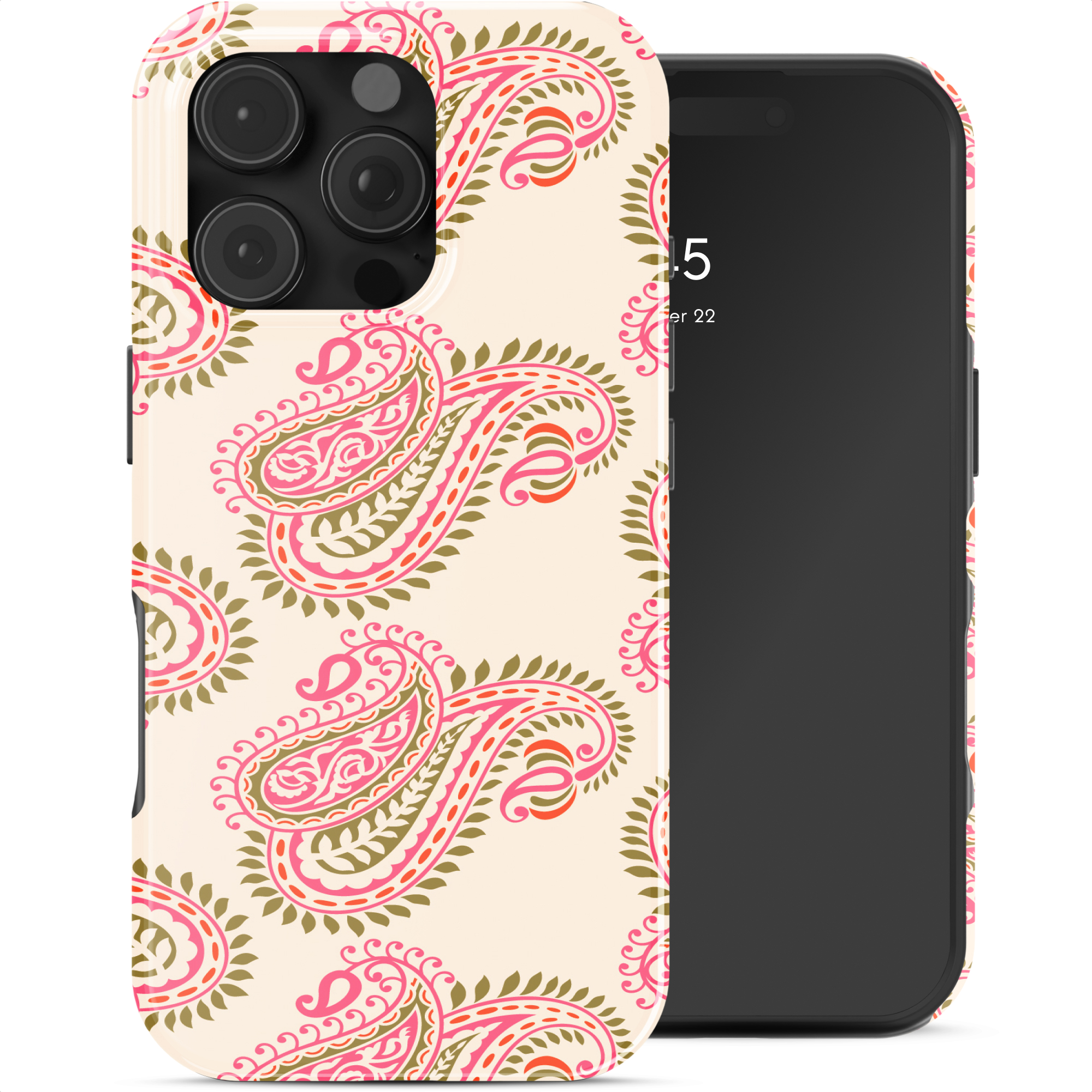 Selencia Vivid Back Cover für das Apple iPhone 16 Pro Max - Paisley Blush