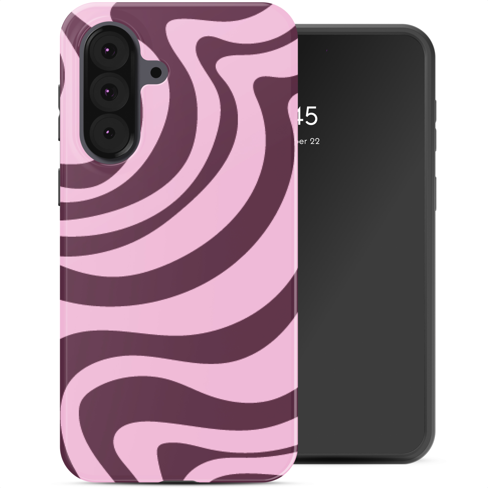 Selencia Vivid Back Cover für das Samsung Galaxy A37 (5G) - Wavy Swirl Pink Plum