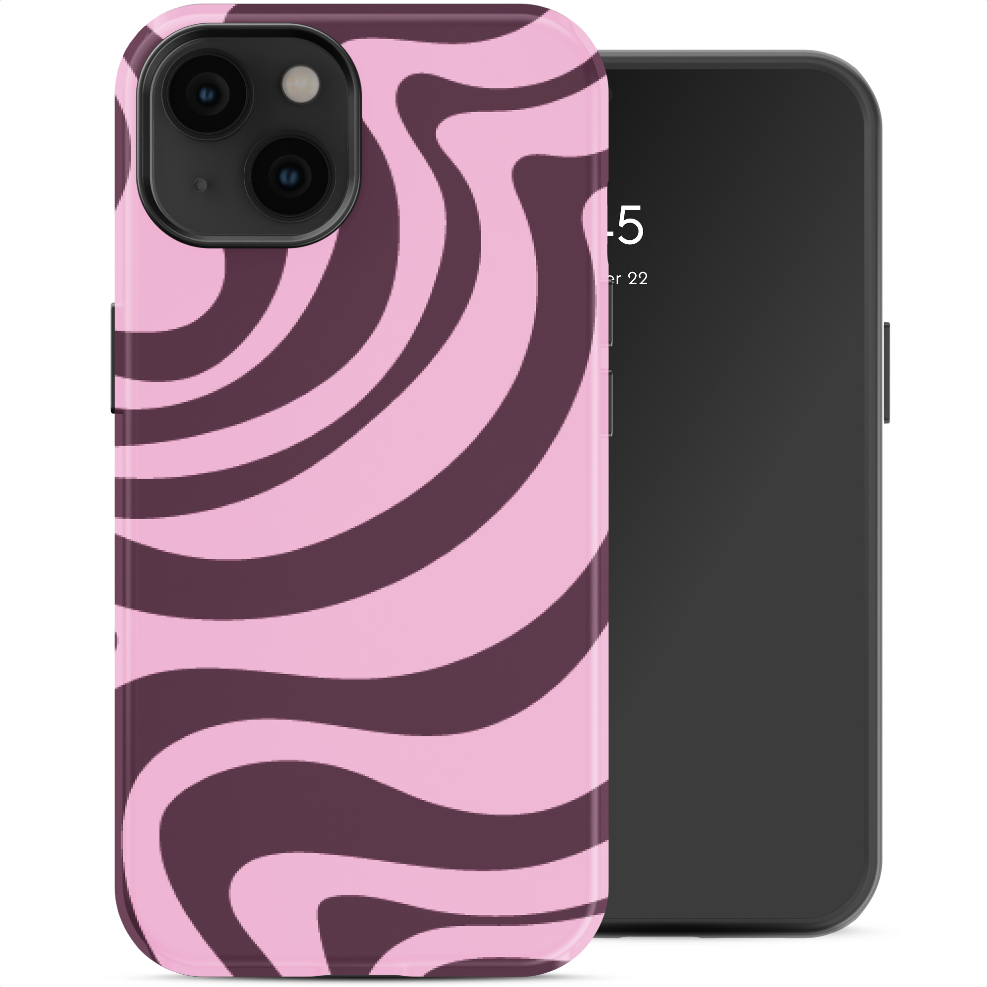 Selencia Vivid Back Cover für das Apple iPhone 14 - Wavy Swirl Pink Plum