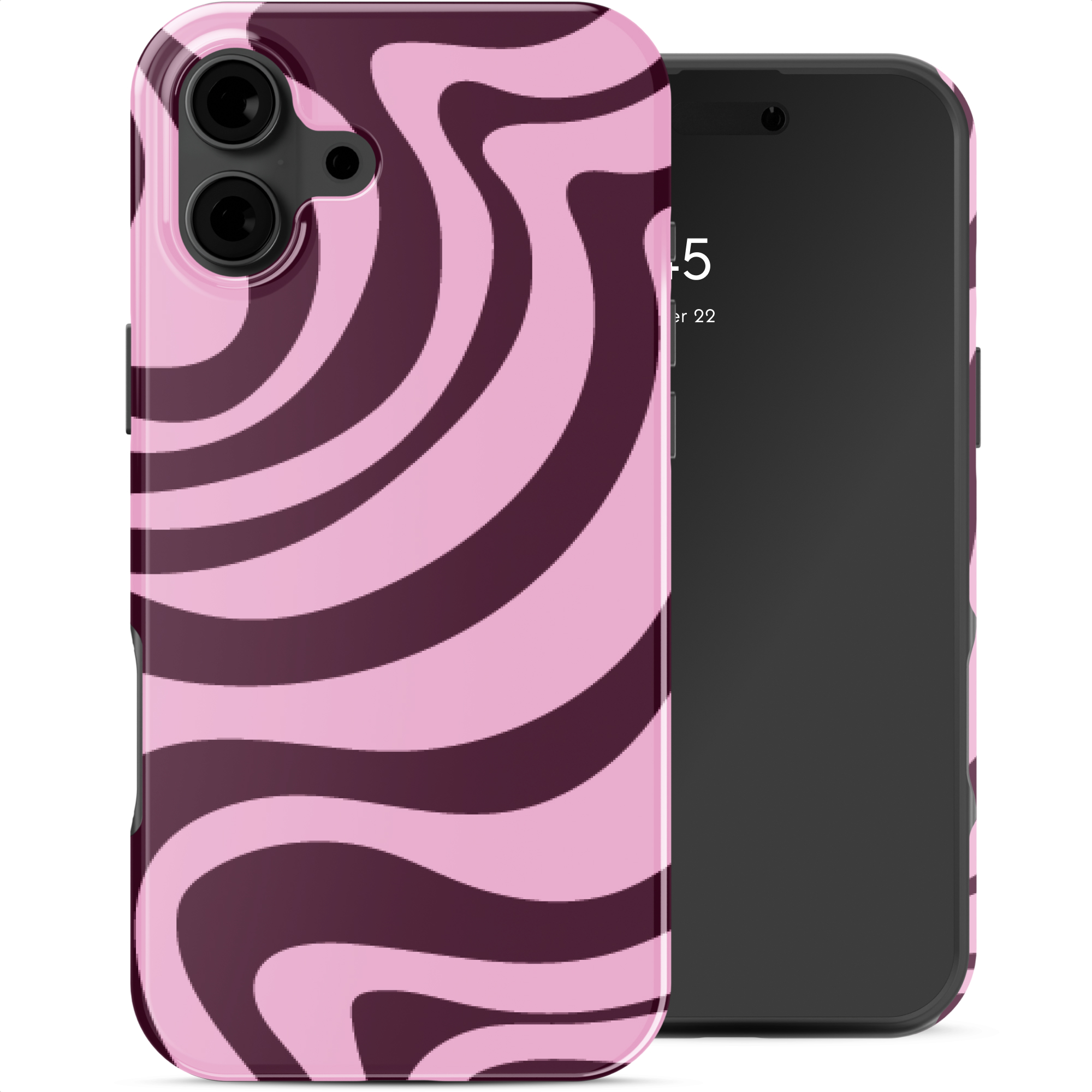 Selencia Vivid Back Cover für das Apple iPhone 16 - Wavy Swirl Pink Plum