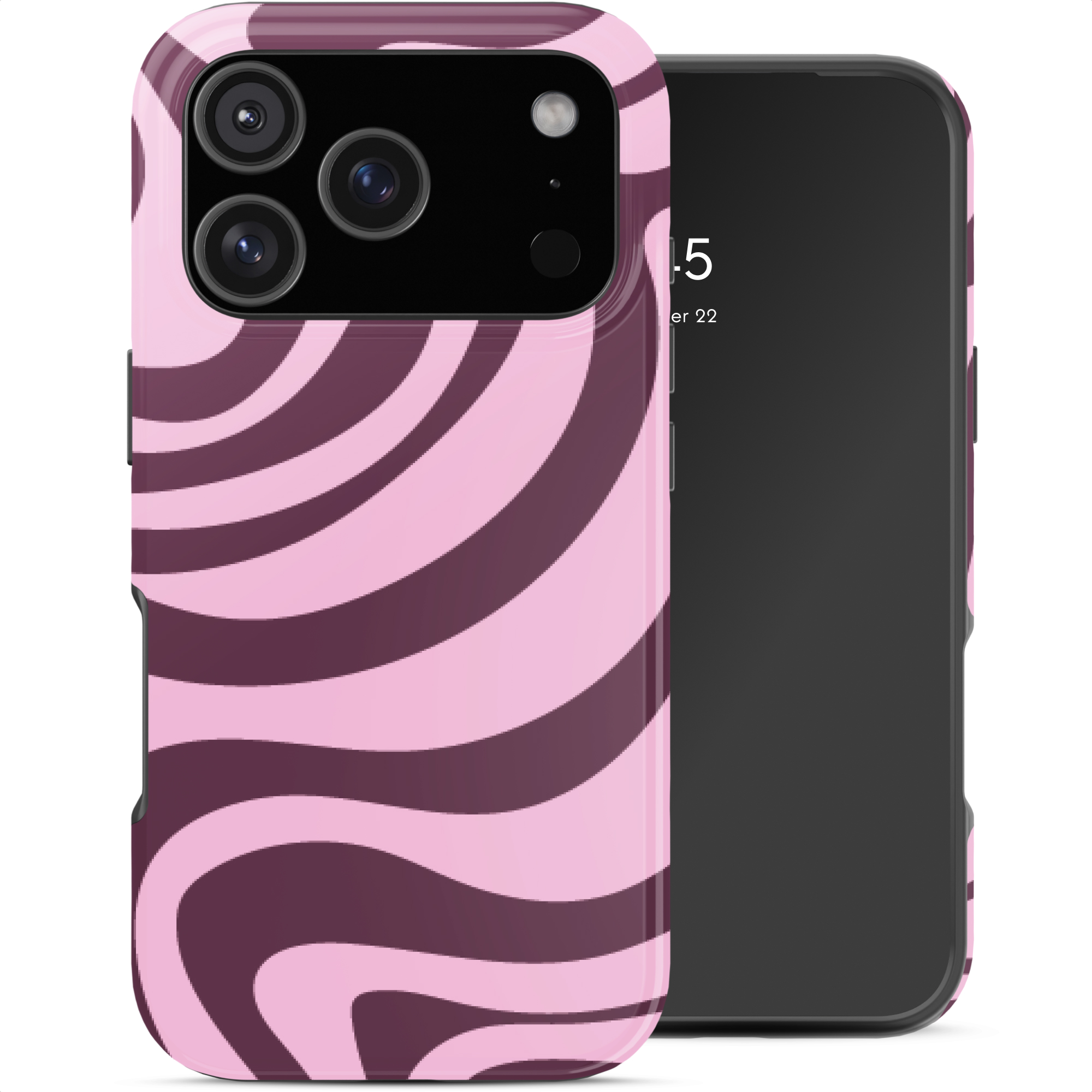 Selencia Vivid Back Cover für das Apple iPhone 17 Pro Max - Wavy Swirl Pink Plum