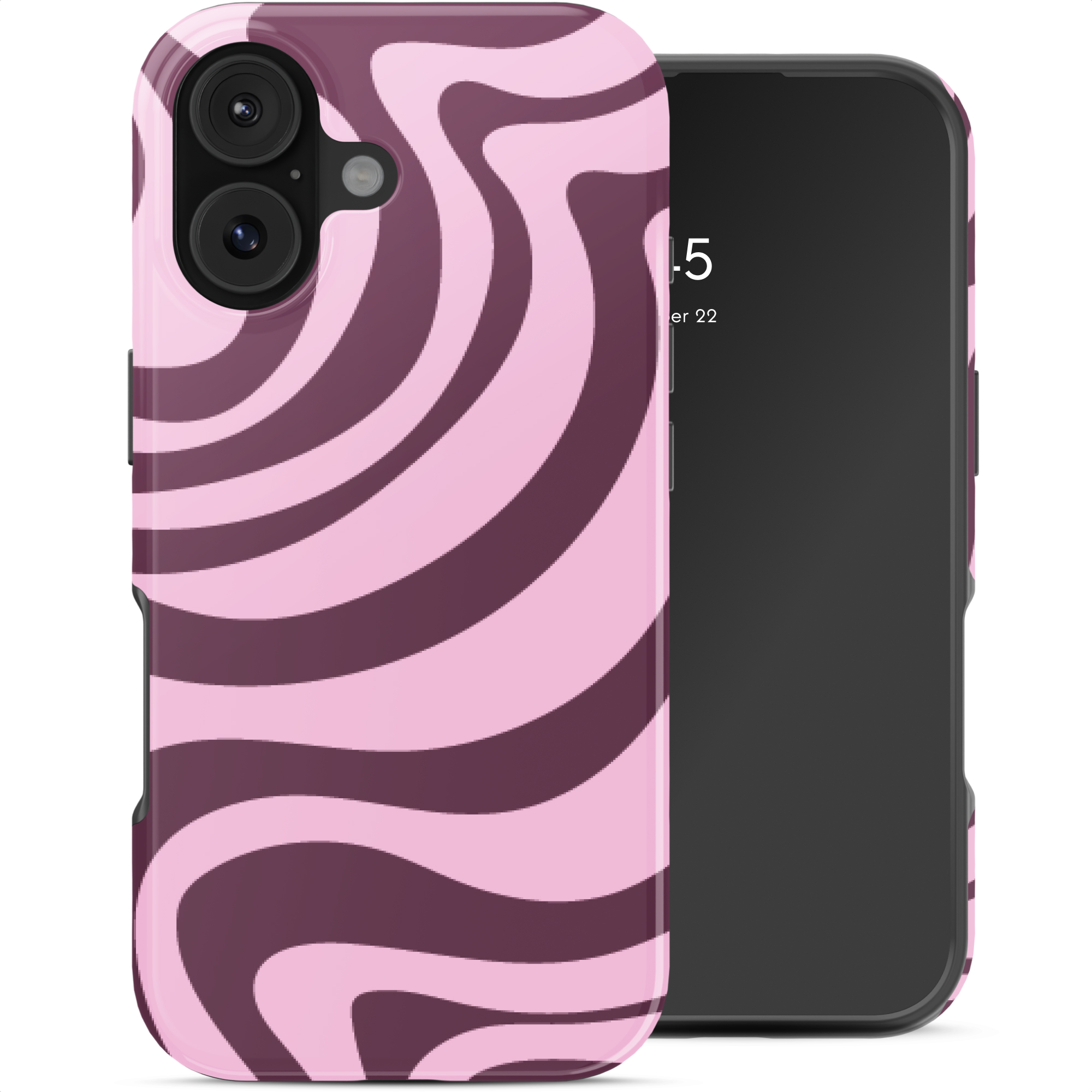 Selencia Vivid Back Cover für das Apple iPhone 17 - Wavy Swirl Pink Plum