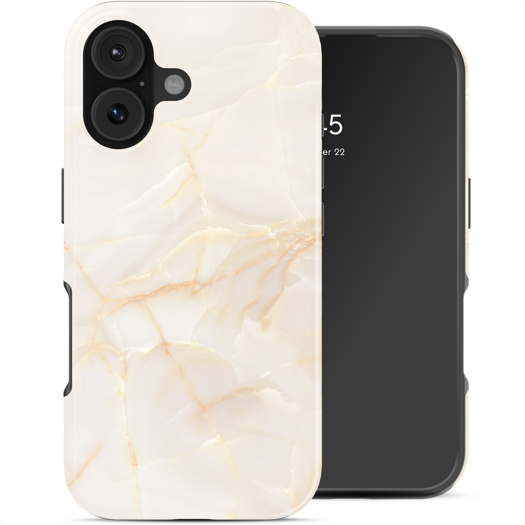 Selencia Vivid Back Cover für das Apple iPhone 17 - Golden Beige Marble