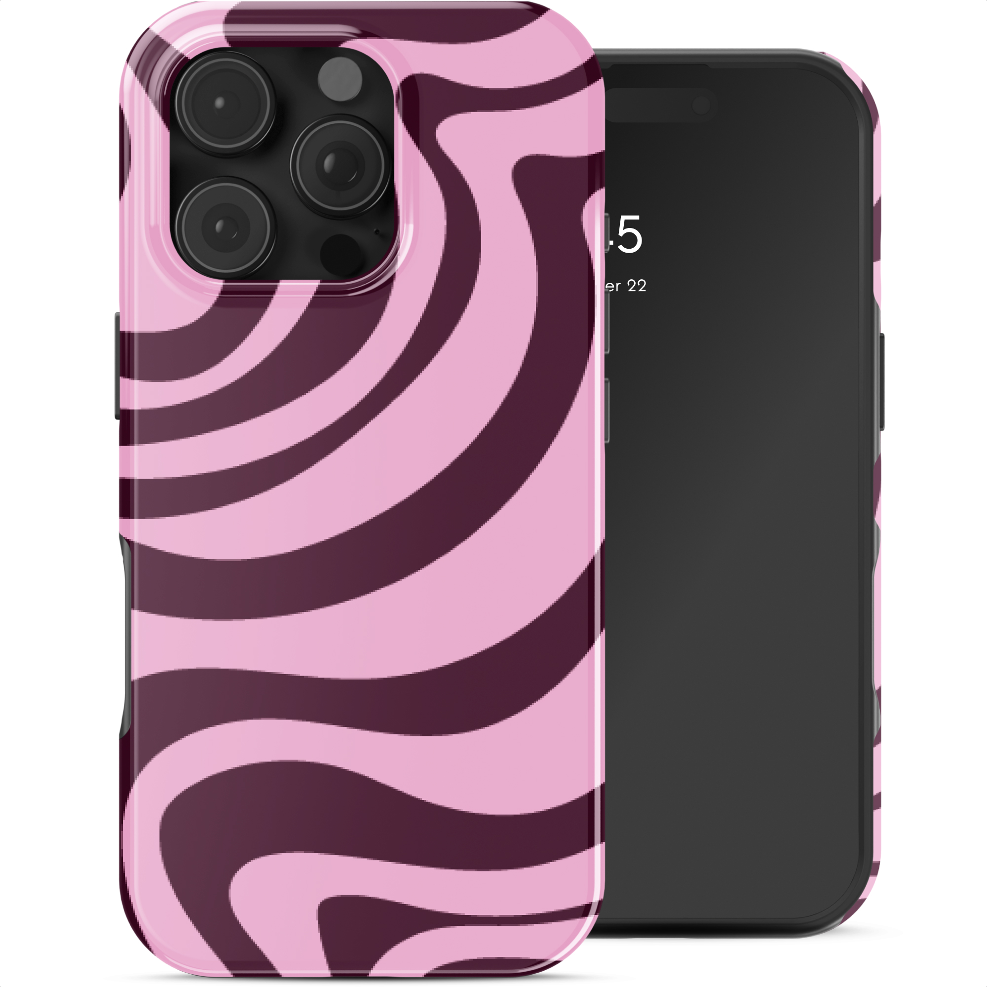 Selencia Vivid Rückabdeckung mit MagSafe für das Apple iPhone 16 Pro - Wavy Swirl Pink Plum