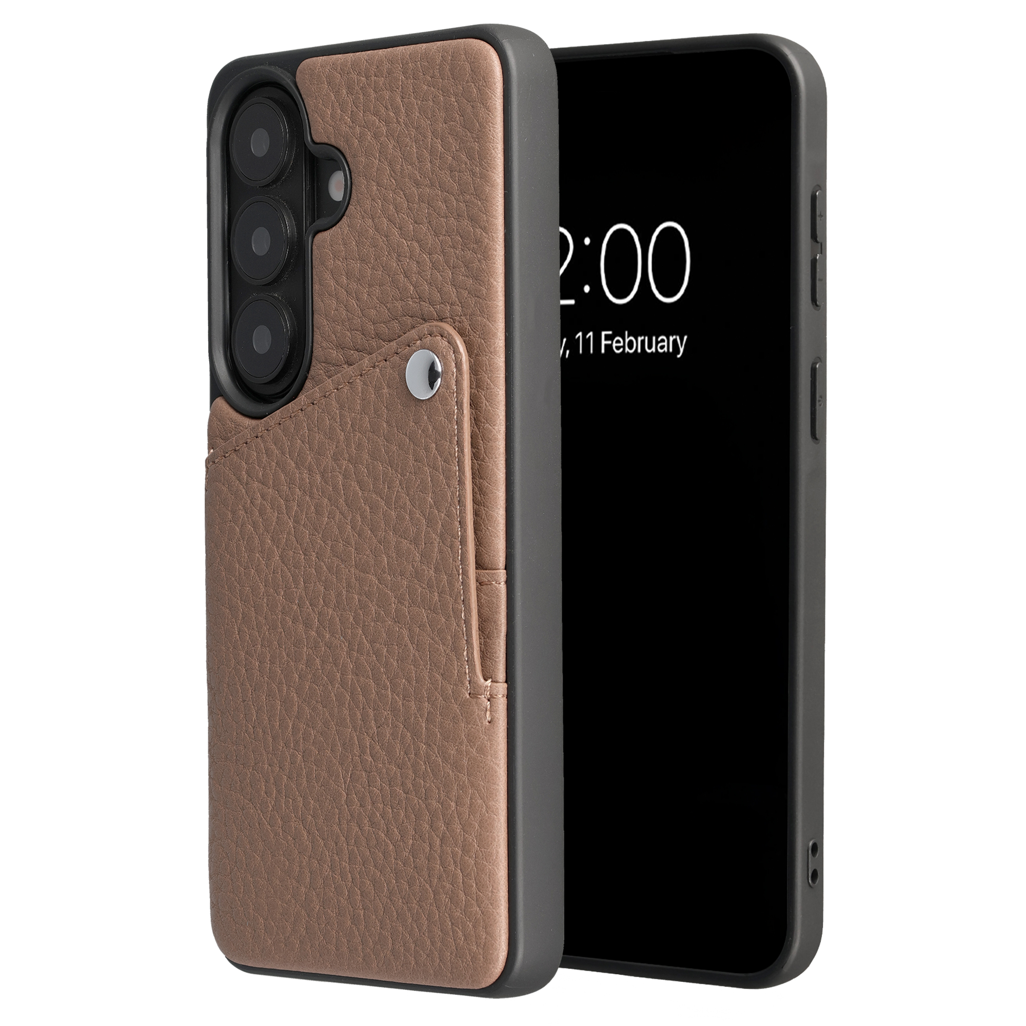 Selencia Riva Back Cover mit Kartenfach für das Samsung Galaxy S26 Plus - Mocha Brown