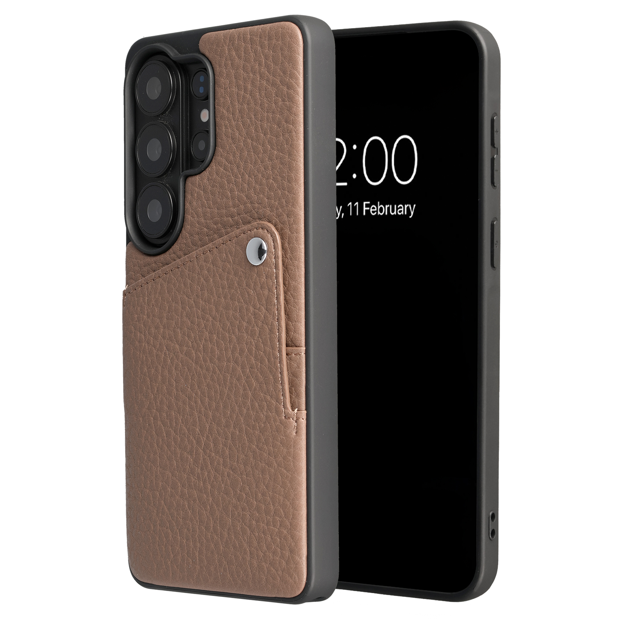 Selencia Riva Back Cover mit Kartenfach für das Samsung Galaxy S26 Ultra - Mocha Brown