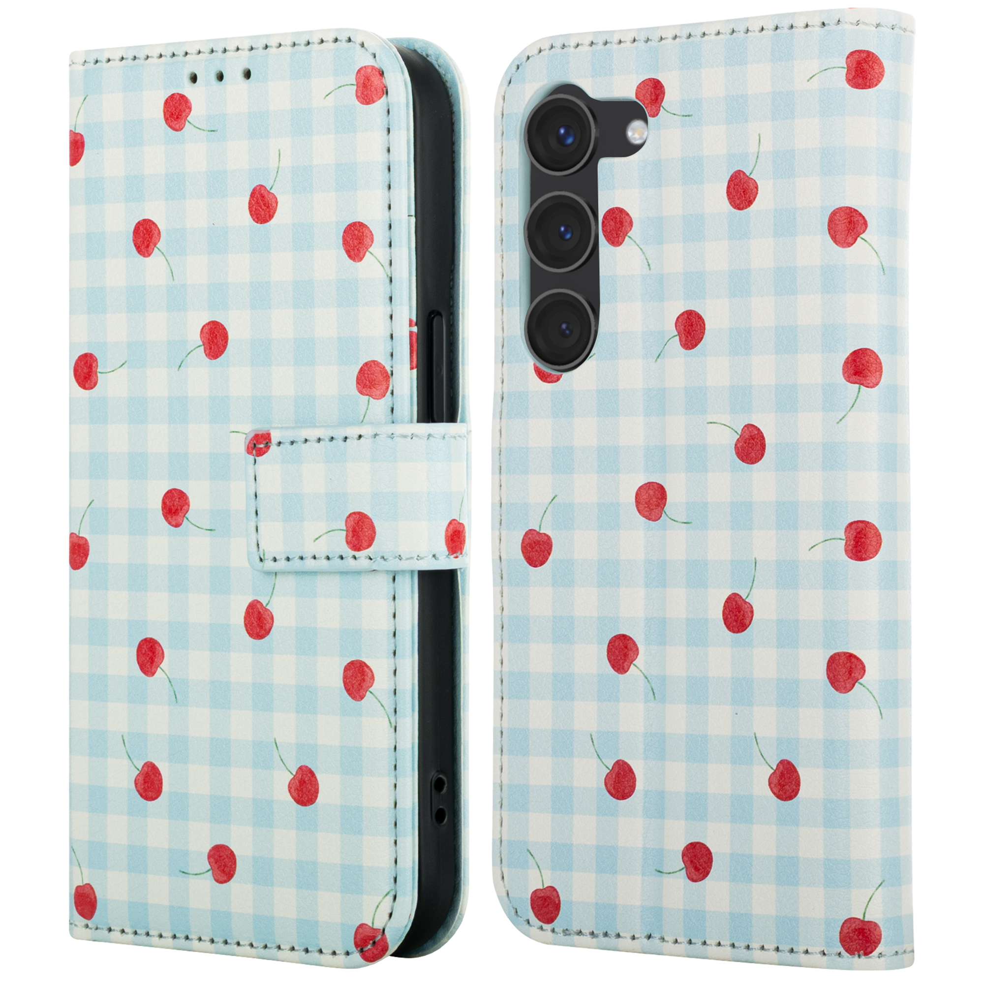 imoshion Design Klapphülle für das Samsung Galaxy S23 - Cherry Check