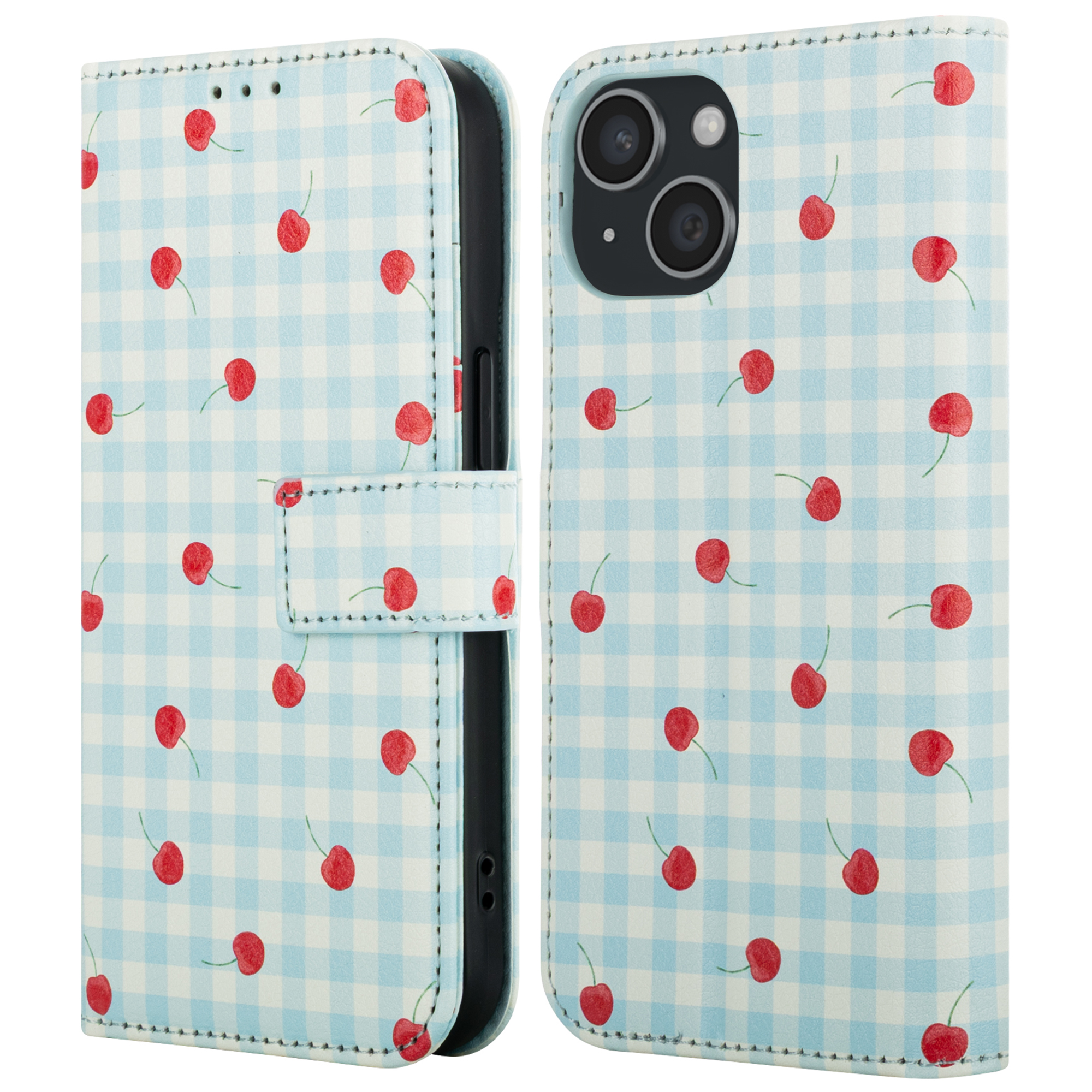imoshion Design Klapphülle für das Apple iPhone 14 - Cherry Check