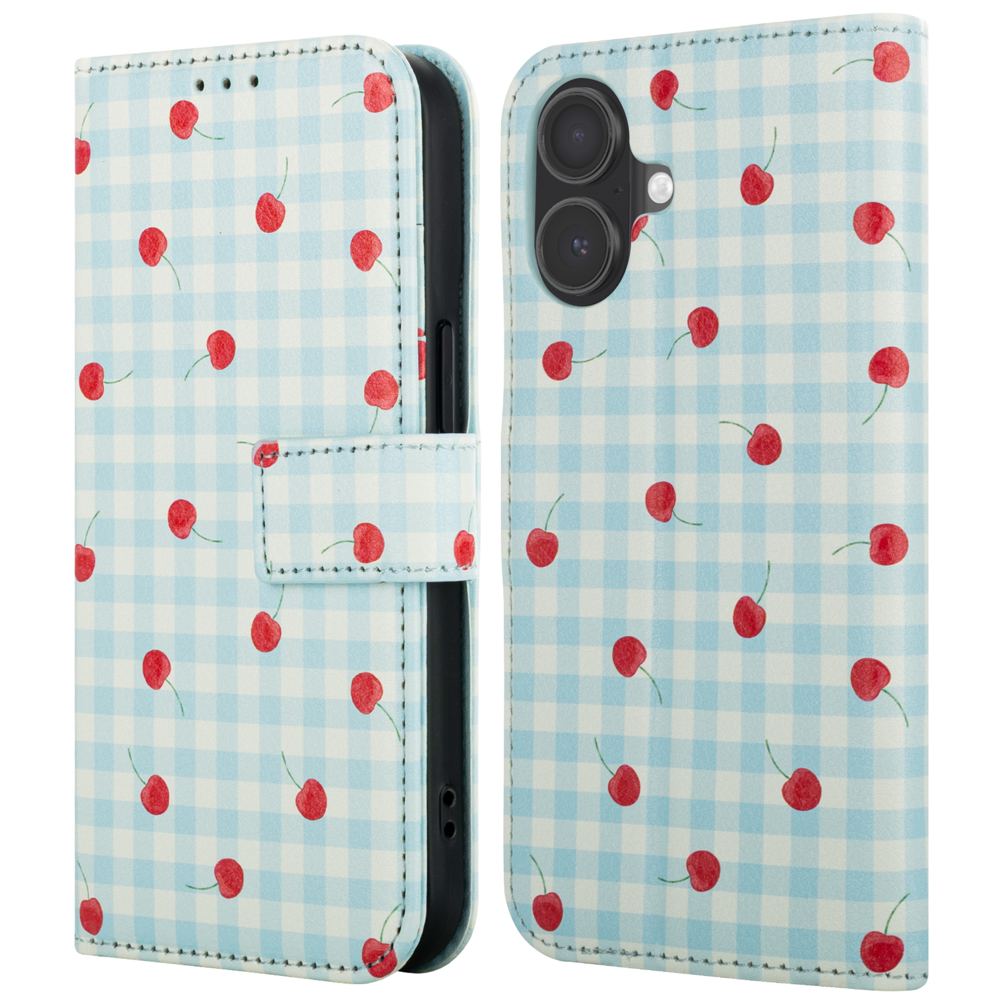 imoshion Design Klapphülle für das Apple iPhone 16 - Cherry Check