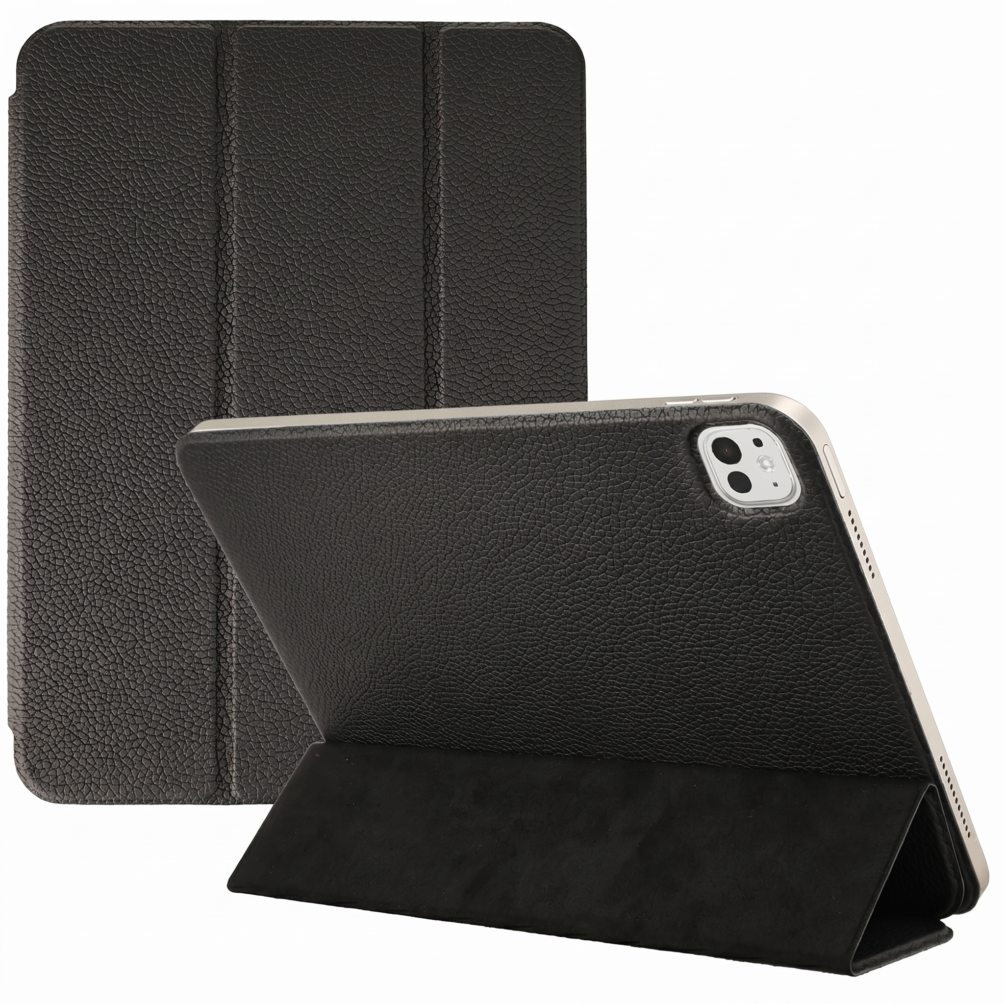 Accezz Leder Trifold Klaphülle für das Apple iPad Pro 13 (2025) M5 / (2024) M4 - Schwarz