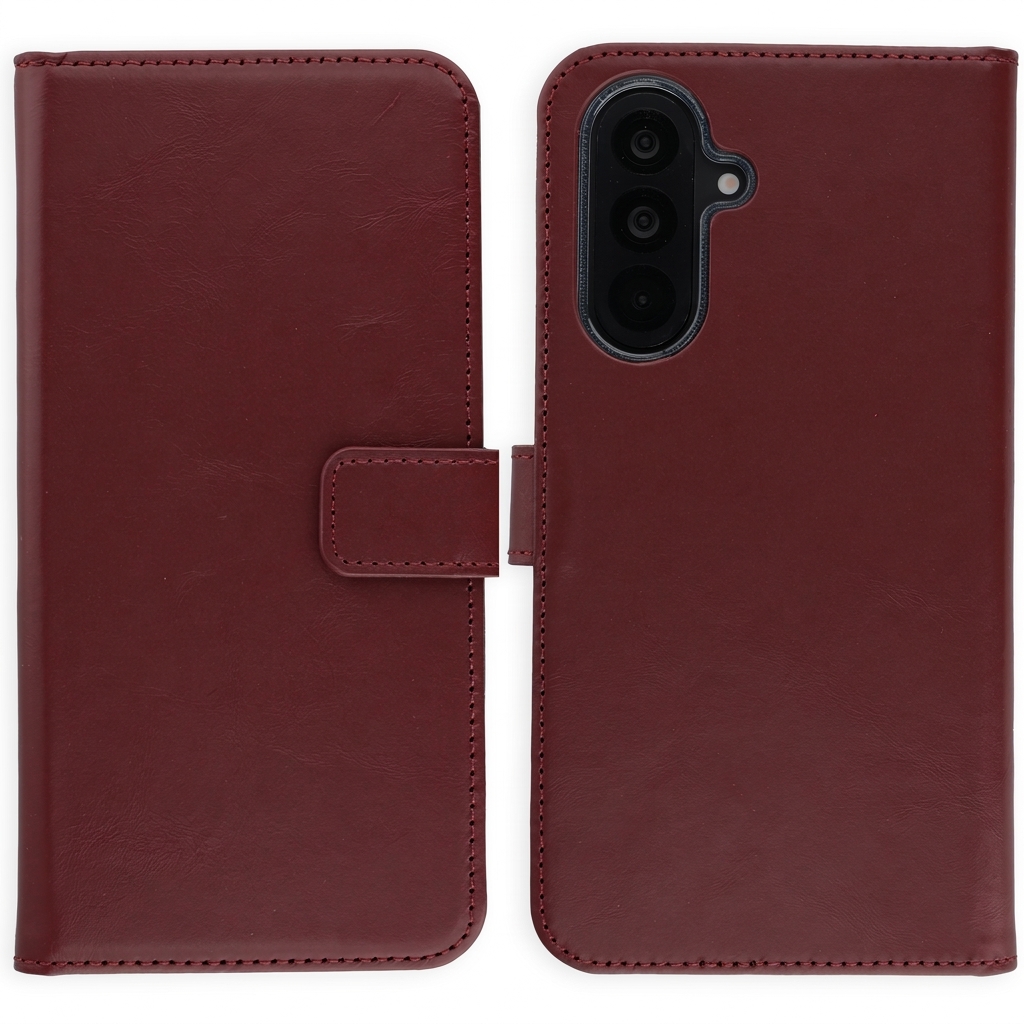 Selencia Echtleder Klapphülle für das Samsung Galaxy A36 / A56 - Burgundy