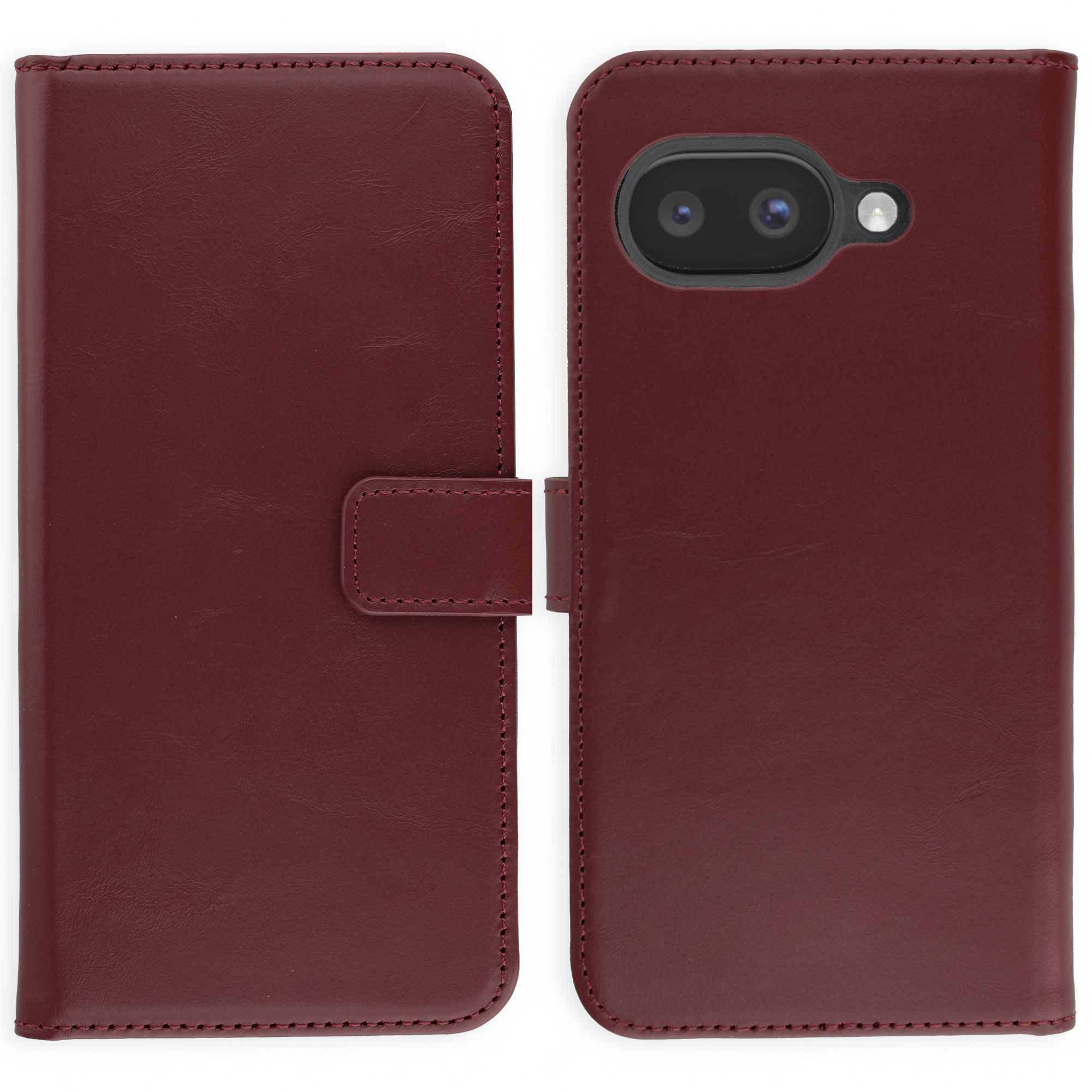 Selencia Echtleder Klapphülle für das Google Pixel 9A - Burgundy