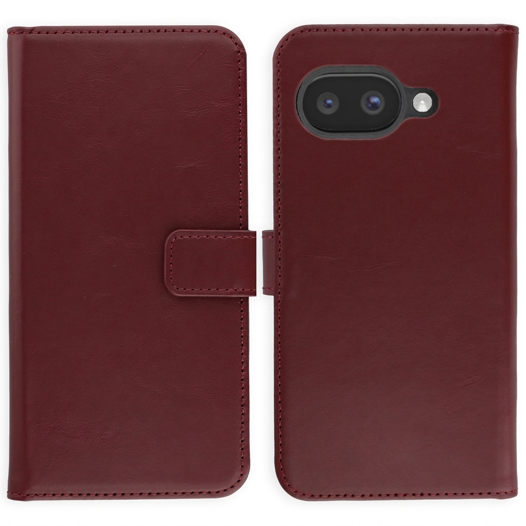 Selencia Echtleder Klapphülle für das Google Pixel 10a - Burgundy