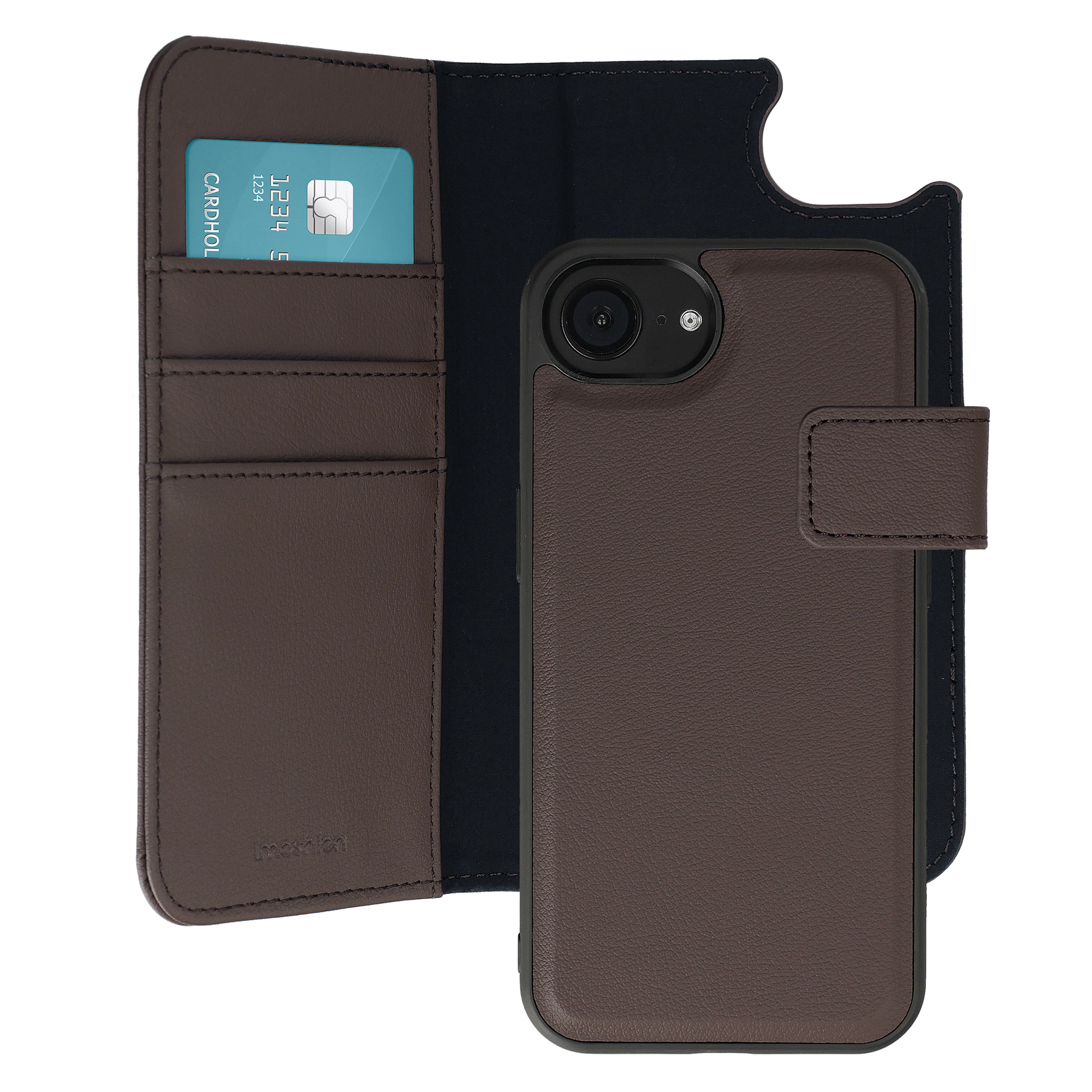imoshion Herausnehmbare 2-in-1 Luxus-Bookcase für das Apple iPhone 17e / 16e - Braun