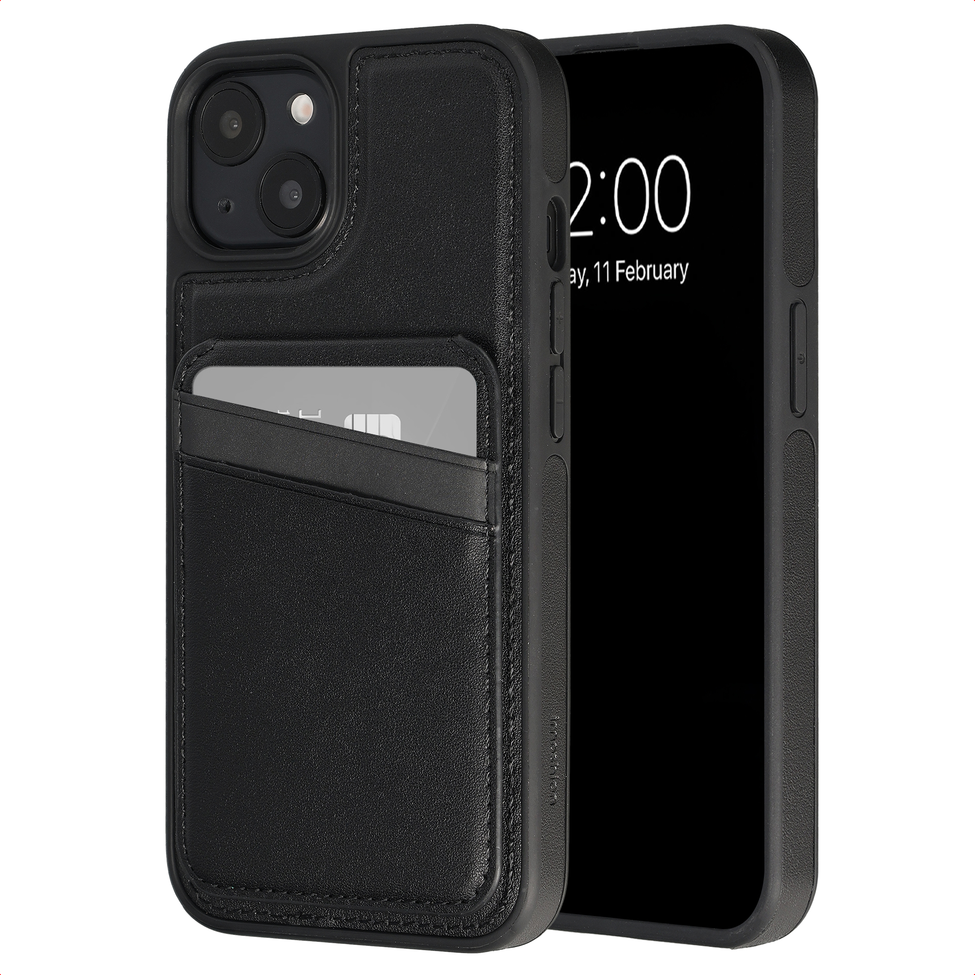 imoshion Backcover mit Kartenfach und Ständer für das Apple iPhone 15 - Schwarz