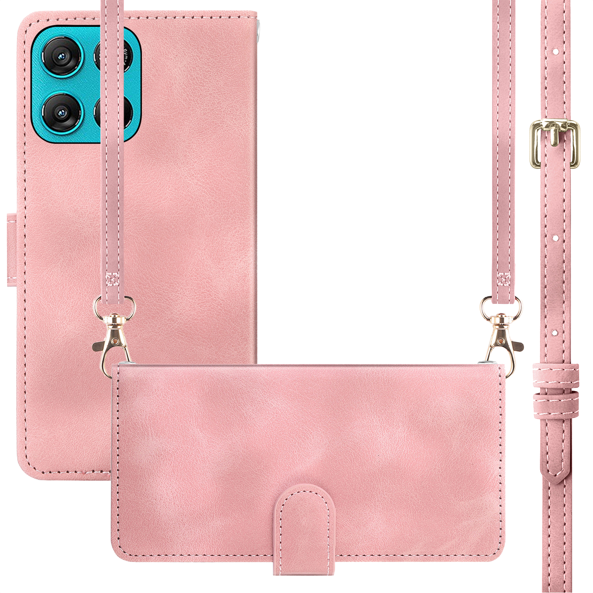 imoshion Klapphülle mit Kordel für das Motorola Moto G77 - Rosa