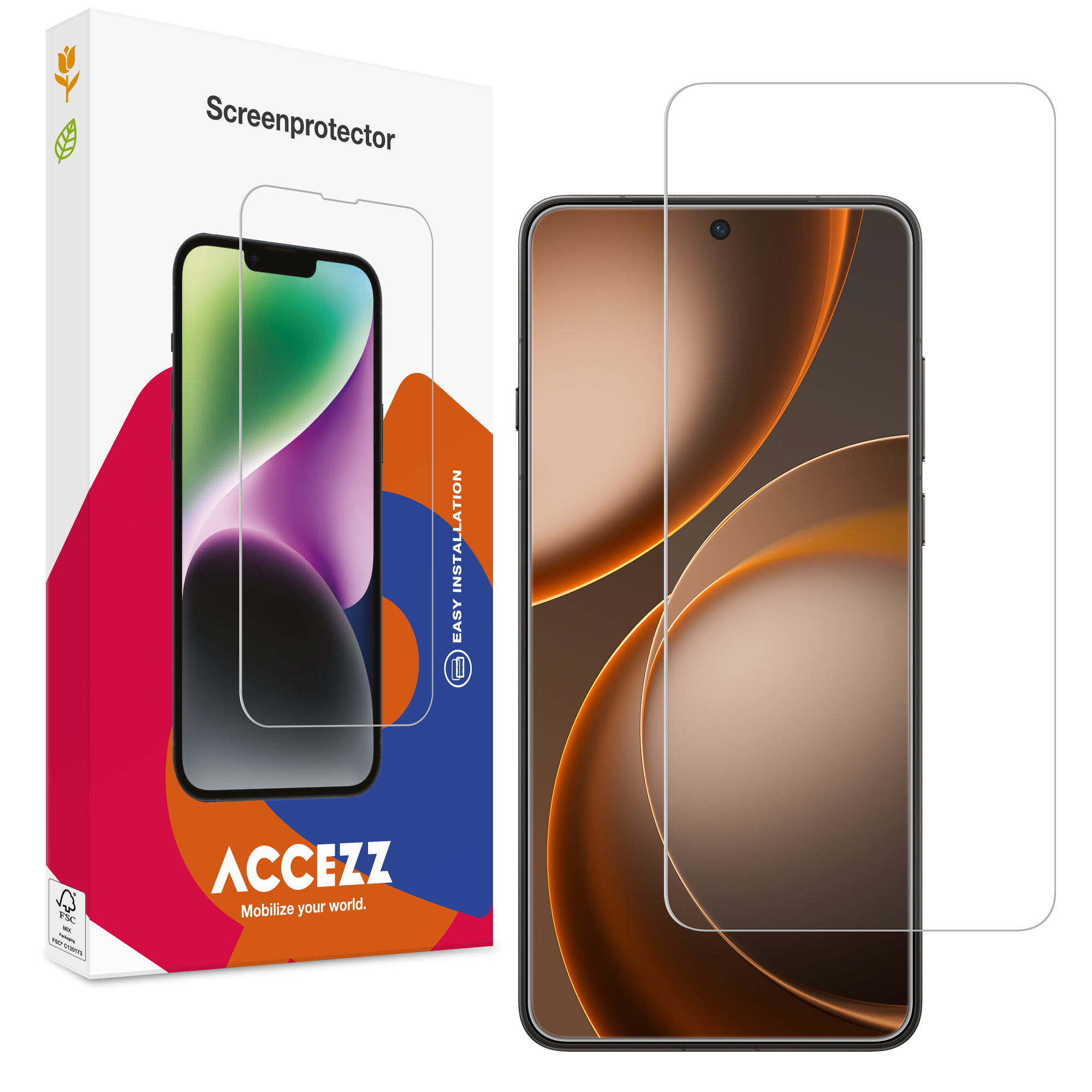 Accezz Screen Protector aus gehärtetem Glas für das Oppo Find X9 Ultra