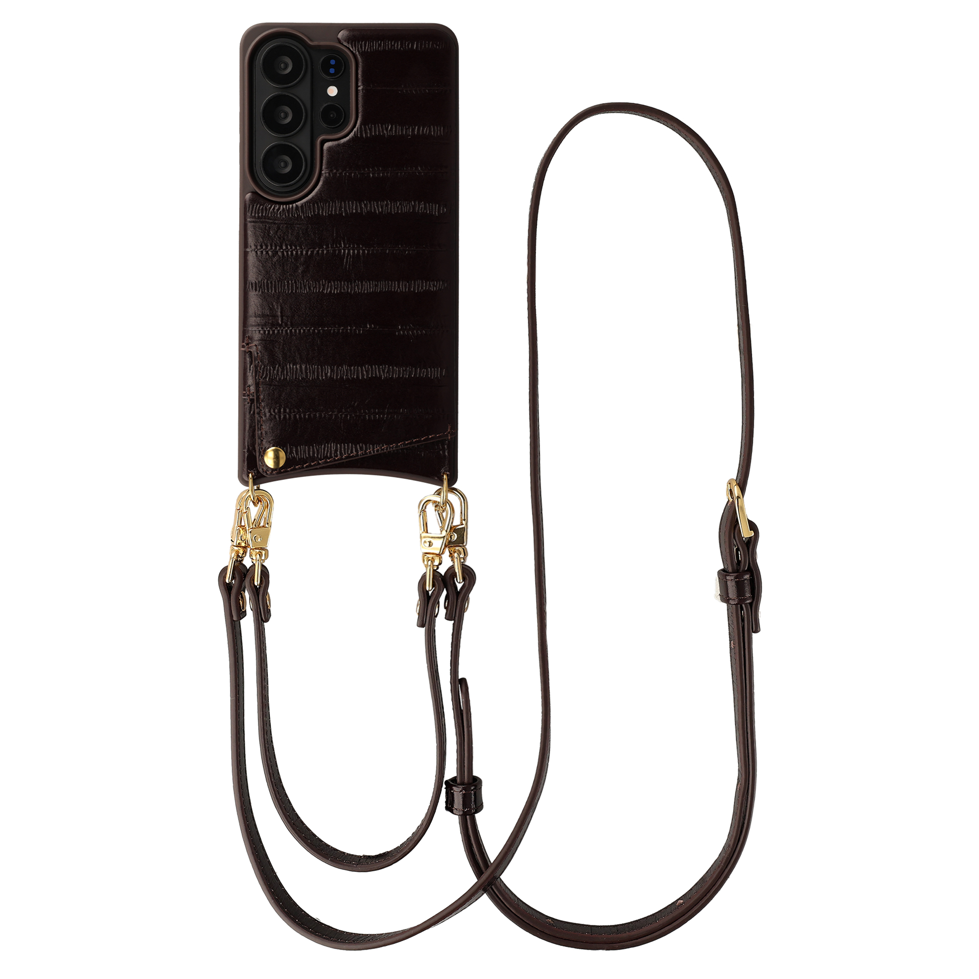 Selencia Nova Echtleder Backcover mit Kartenhalter für das Samsung Galaxy S26 Ultra - Dark Chocolate