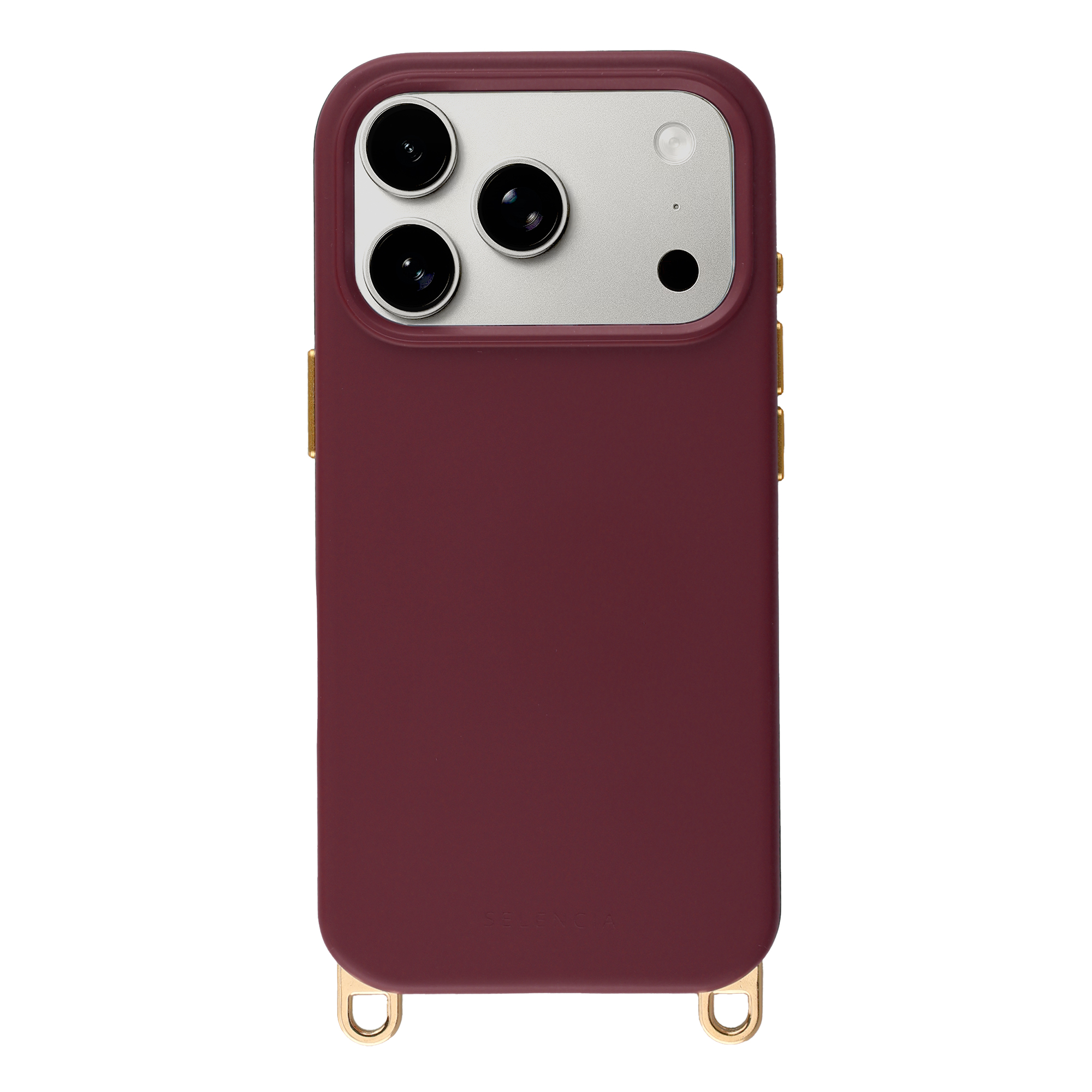 Selencia Rivièra Backcover mit MagSafe mit abnehmbaren Haken für das Apple iPhone 17 Pro - Bold Burgundy