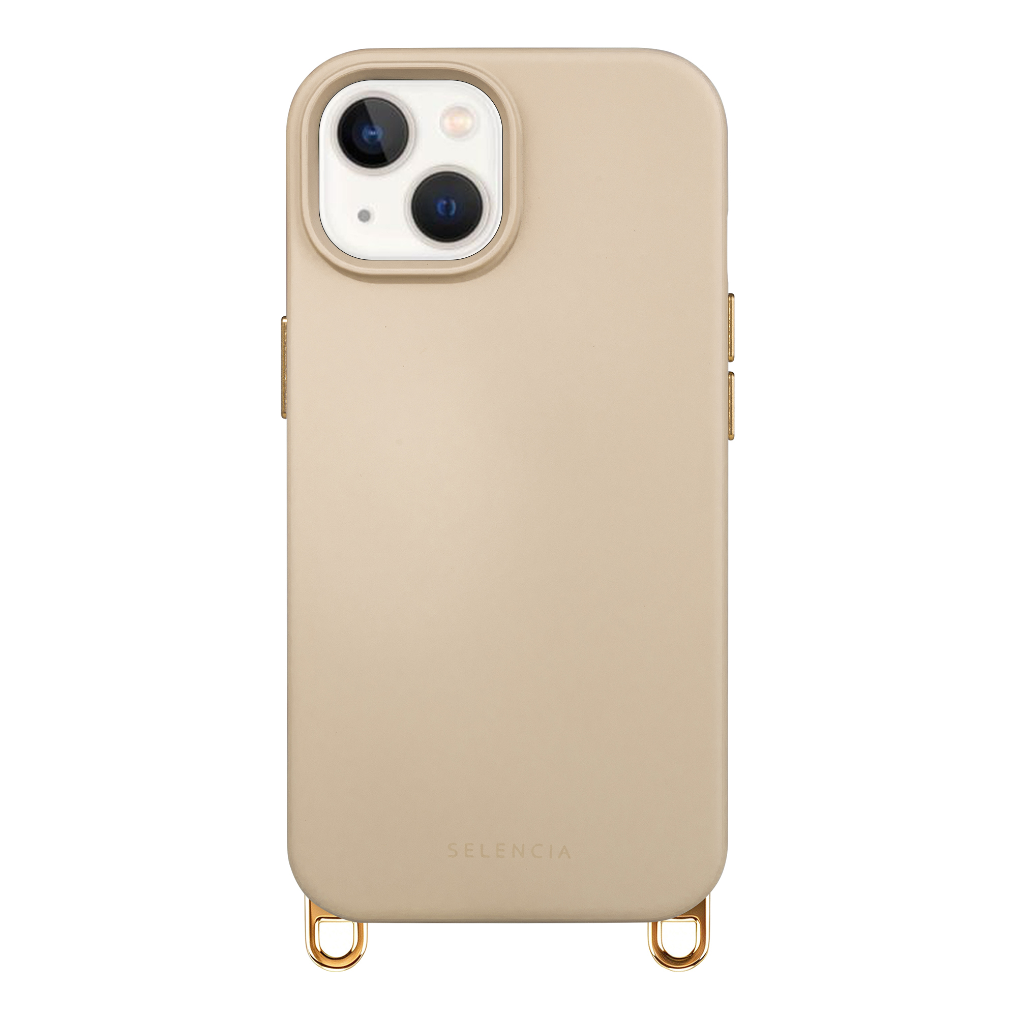 Selencia Rivièra Backcover mit MagSafe mit abnehmbaren Haken für das Apple iPhone 14 / 13 - Milky Latte