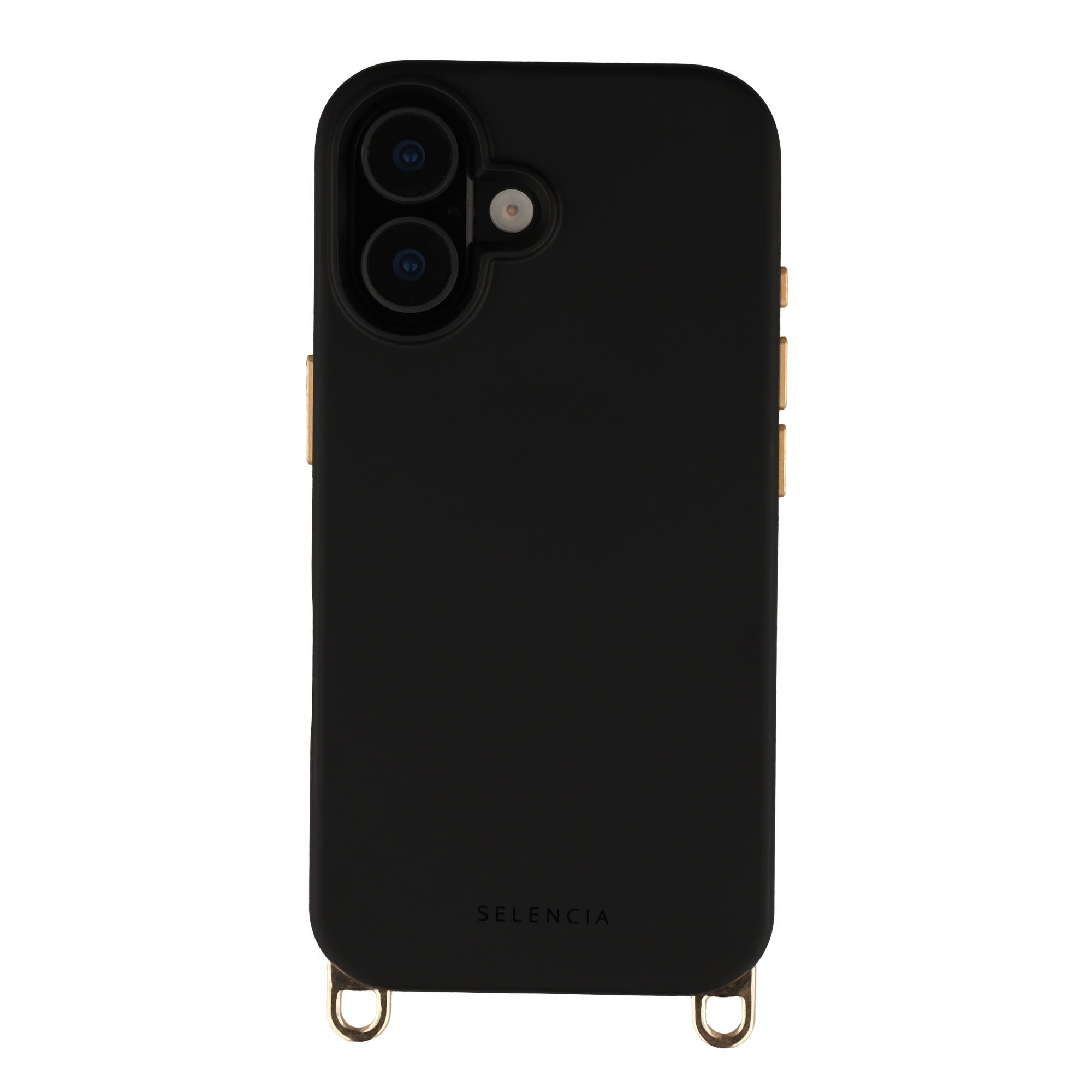 Selencia Rivièra Backcover mit MagSafe mit abnehmbaren Haken für das Apple iPhone 16 - Velvet Black