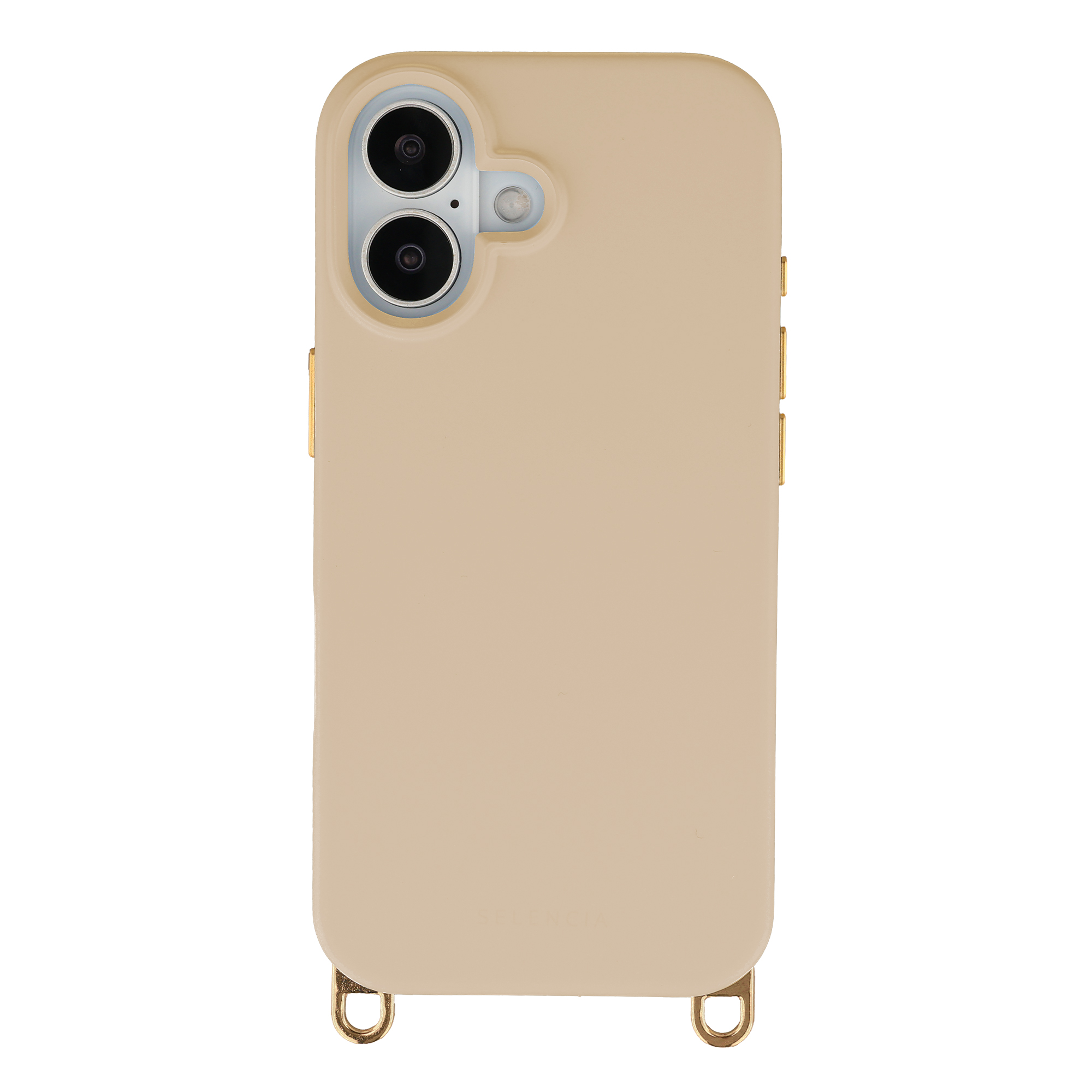 Selencia Rivièra Backcover mit MagSafe mit abnehmbaren Haken für das Apple iPhone 16 - Milky Latte