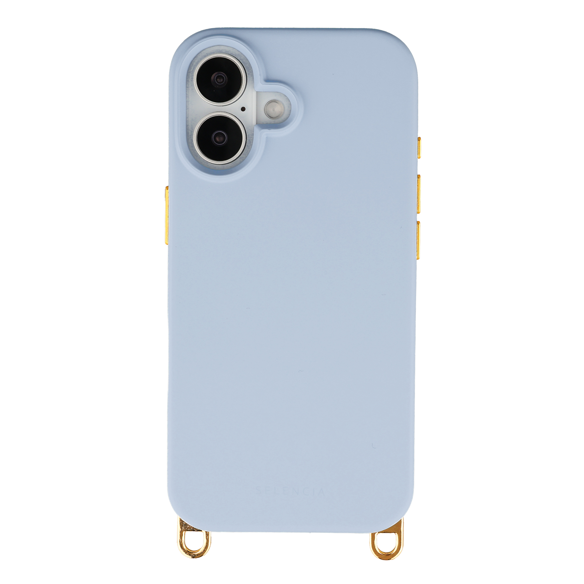 Selencia Rivièra Backcover mit MagSafe mit abnehmbaren Haken für das Apple iPhone 16 - Powder Blue