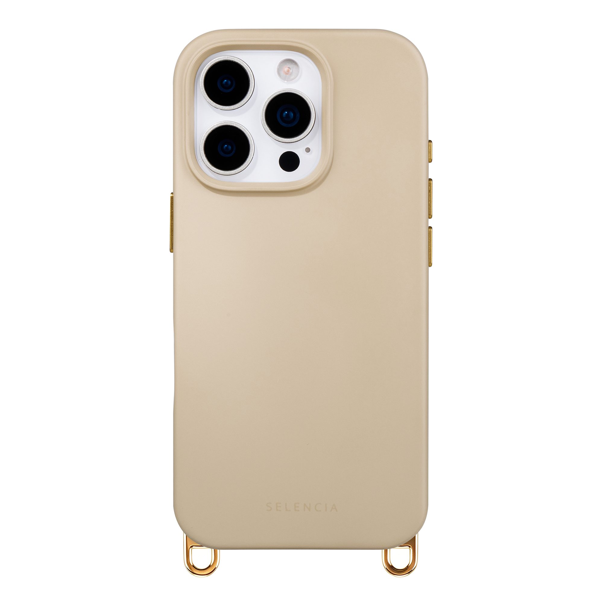 Selencia Rivièra Backcover mit MagSafe mit abnehmbaren Haken für das Apple iPhone 16 Pro - Milky Latte