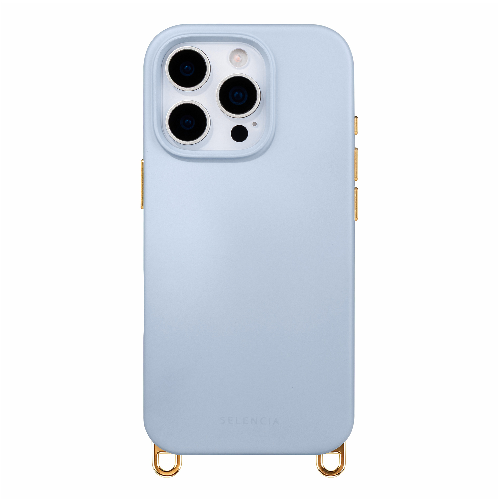 Selencia Rivièra Backcover mit MagSafe mit abnehmbaren Haken für das Apple iPhone 16 Pro - Powder Blue