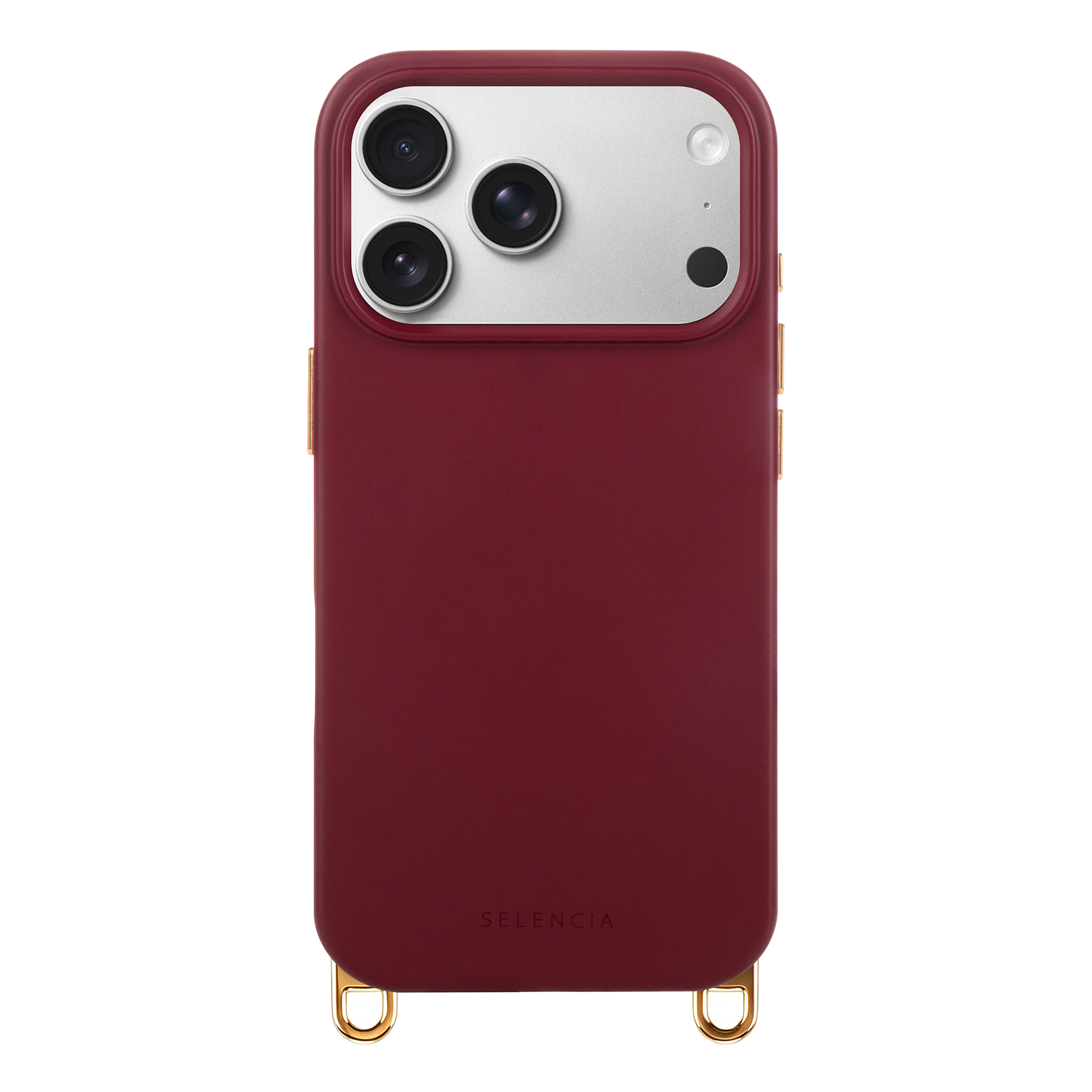 Selencia Rivièra Backcover mit MagSafe mit abnehmbaren Haken für das Apple iPhone 18 Pro Max / 17 Pro Max - Bold Burgundy
