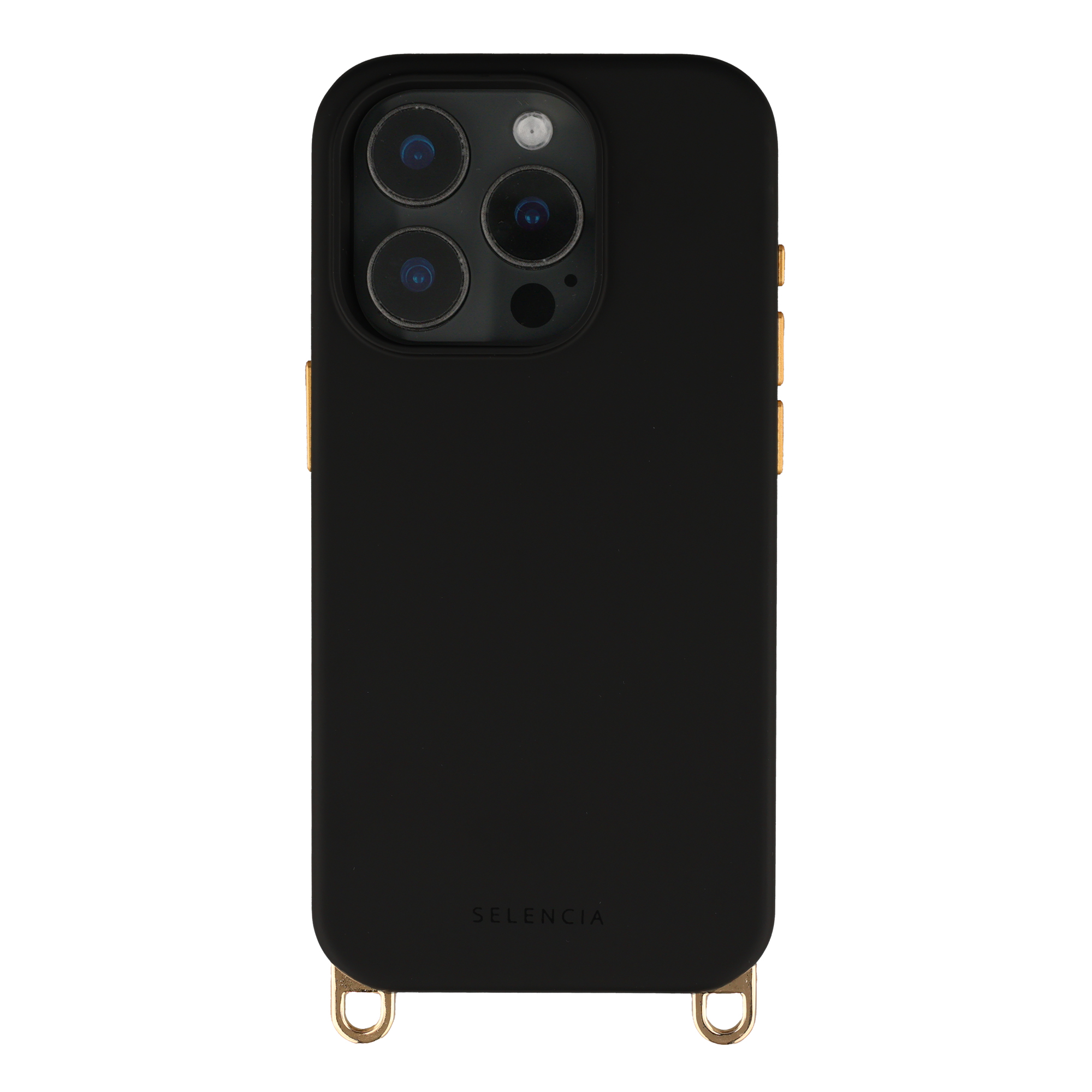 Selencia Rivièra Backcover mit MagSafe mit abnehmbaren Haken für das Apple iPhone 15 Pro - Velvet Black