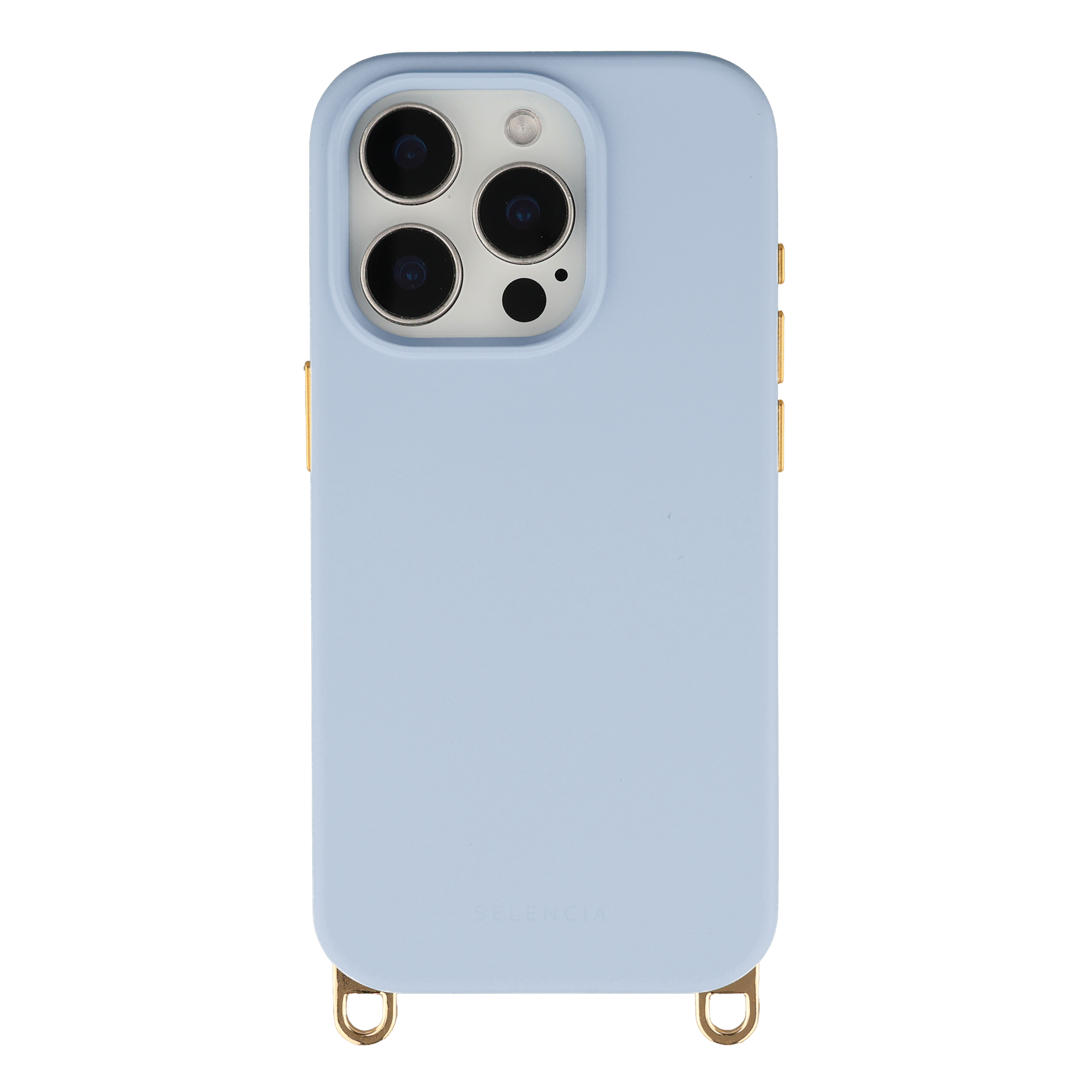 Selencia Rivièra Backcover mit MagSafe mit abnehmbaren Haken für das Apple iPhone 15 Pro - Powder Blue