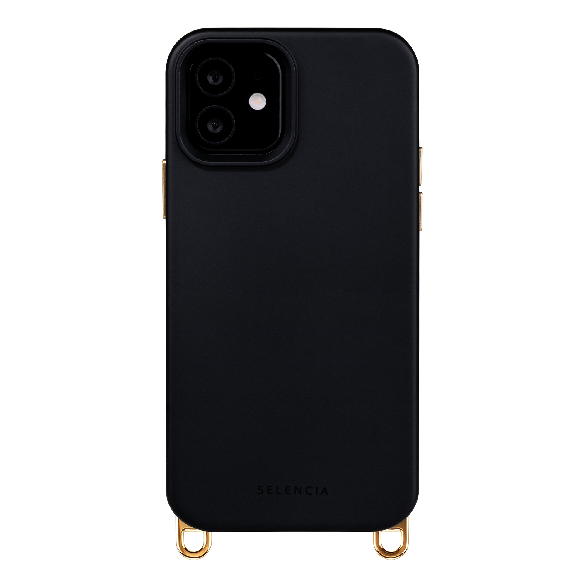 Selencia Rivièra Backcover mit MagSafe mit abnehmbaren Haken für das iPhone 12 / 12 Pro - Velvet Black