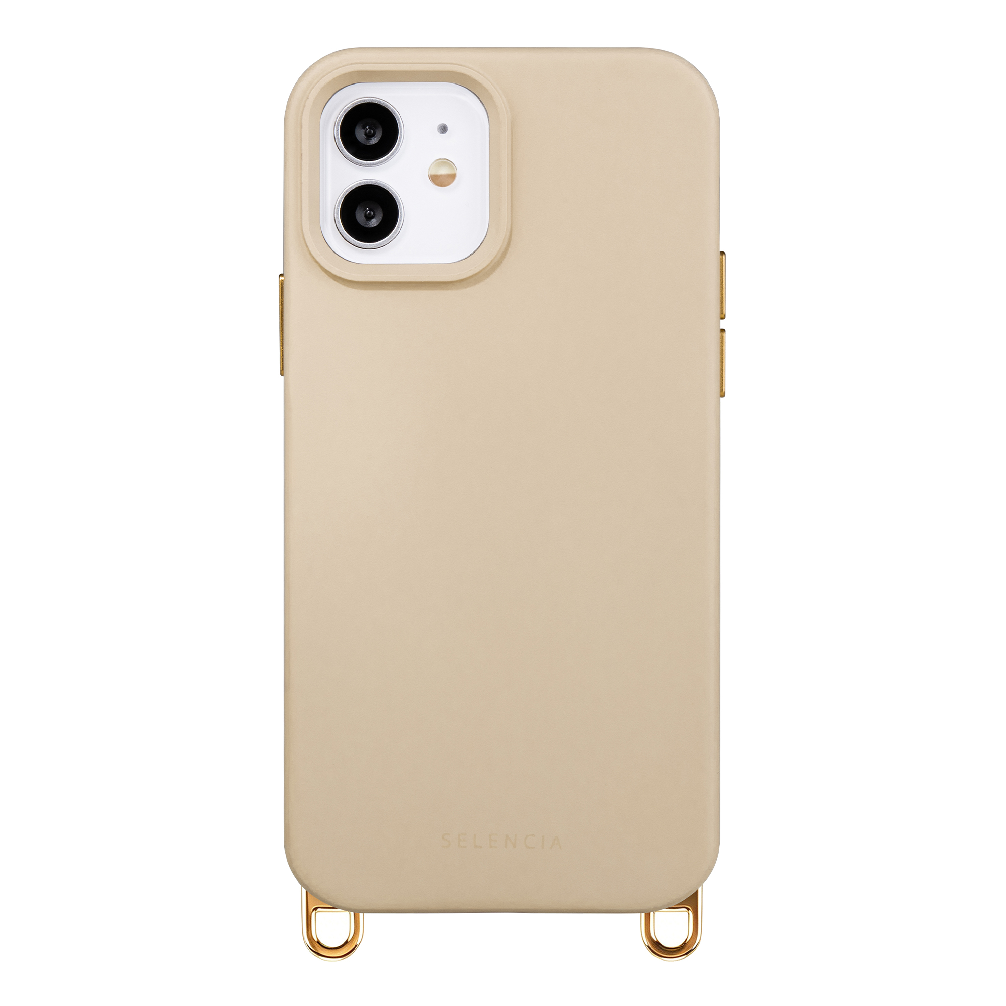 Selencia Rivièra Backcover mit MagSafe mit abnehmbaren Haken für das iPhone 12 / 12 Pro - Milky Latte