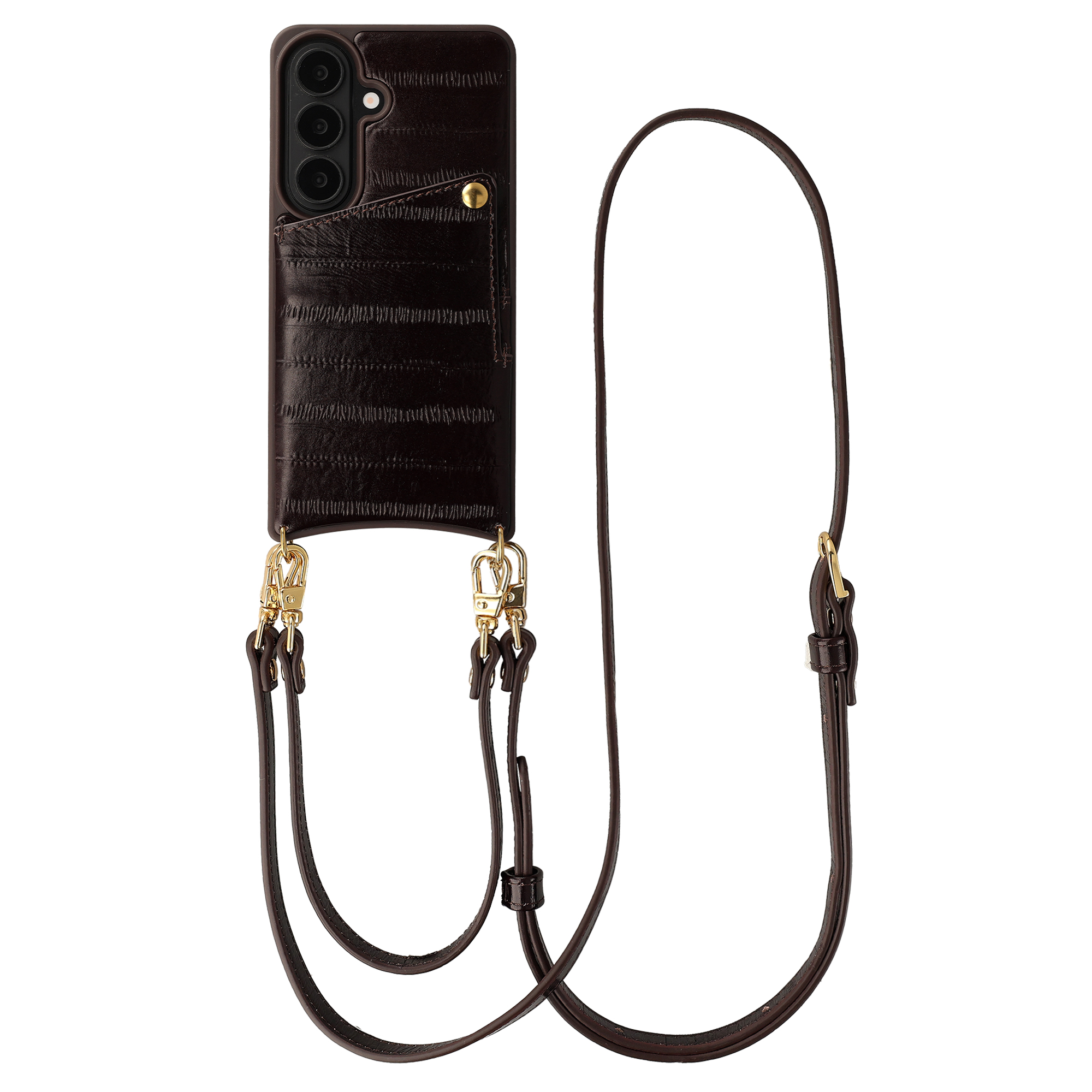 Selencia Nova Echtleder Backcover mit Kartenhalter für das Samsung Galaxy S26 - Dark Chocolate