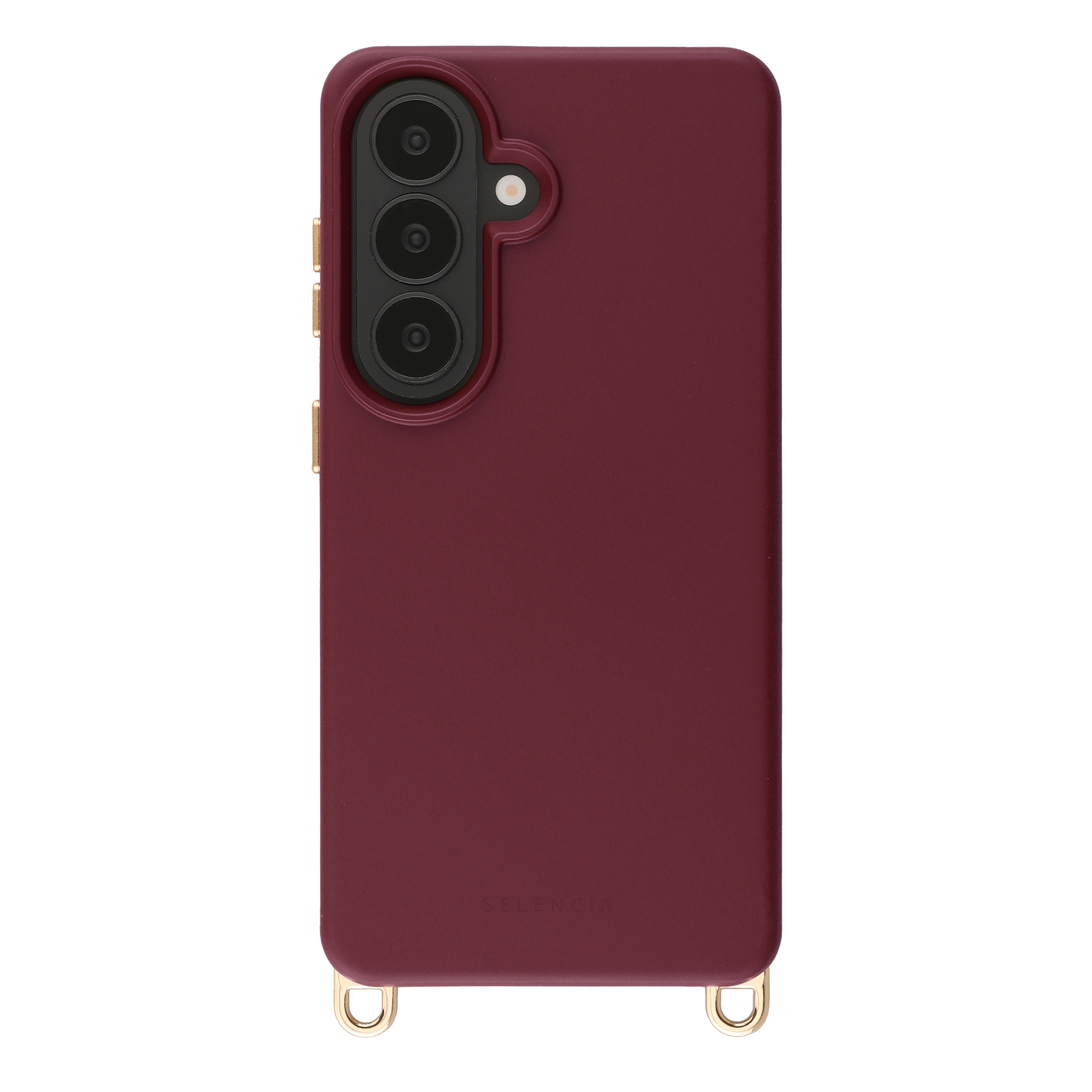 Selencia Rivièra Backcover mit MagSafe mit abnehmbaren Haken für das Samsung Galaxy S26 - Bold Burgundy