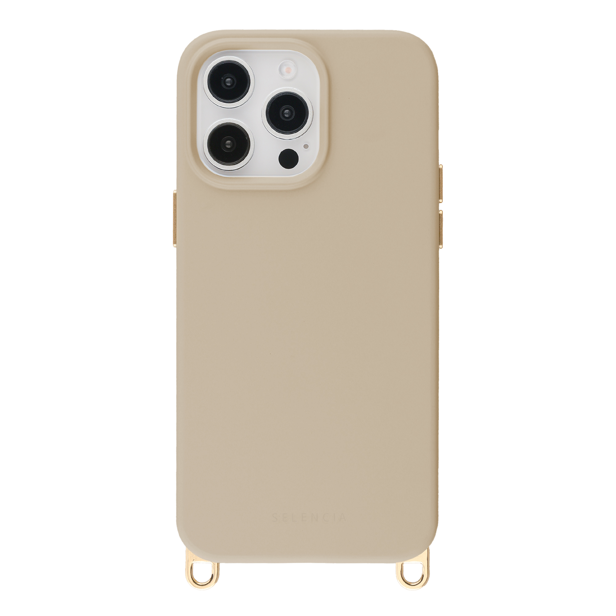 Selencia Rivièra Backcover mit MagSafe mit abnehmbaren Haken für das Apple iPhone 14 Pro - Milky Latte