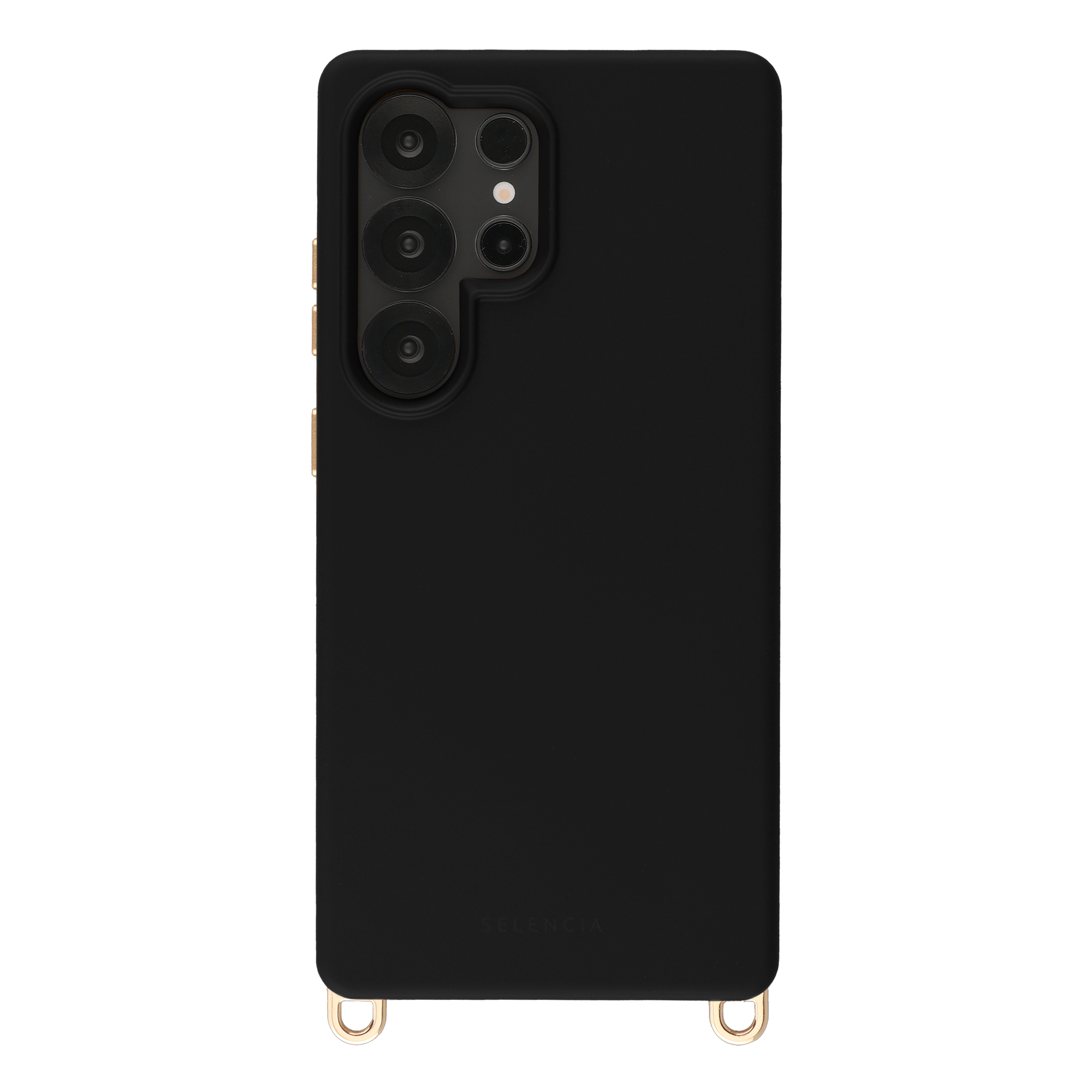 Selencia Rivièra Backcover mit MagSafe mit abnehmbaren Haken für das Samsung Galaxy S25 Ultra - Velvet Black