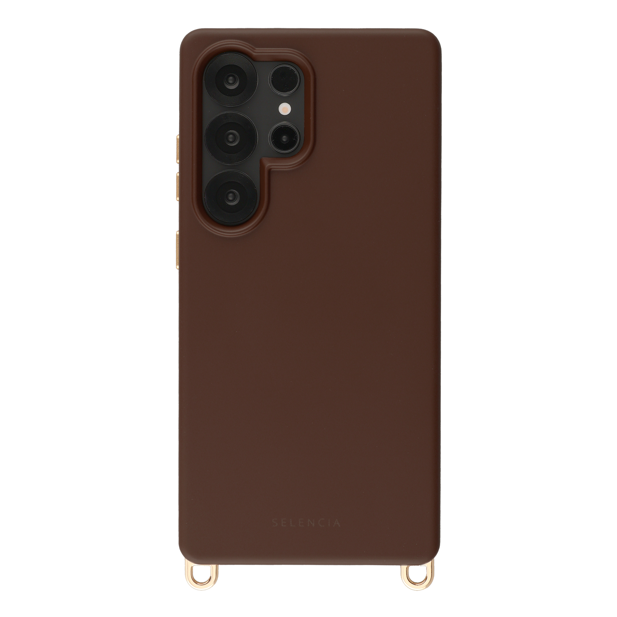 Selencia Rivièra Backcover mit MagSafe mit abnehmbaren Haken für das Samsung Galaxy S25 Ultra - Choco Brown